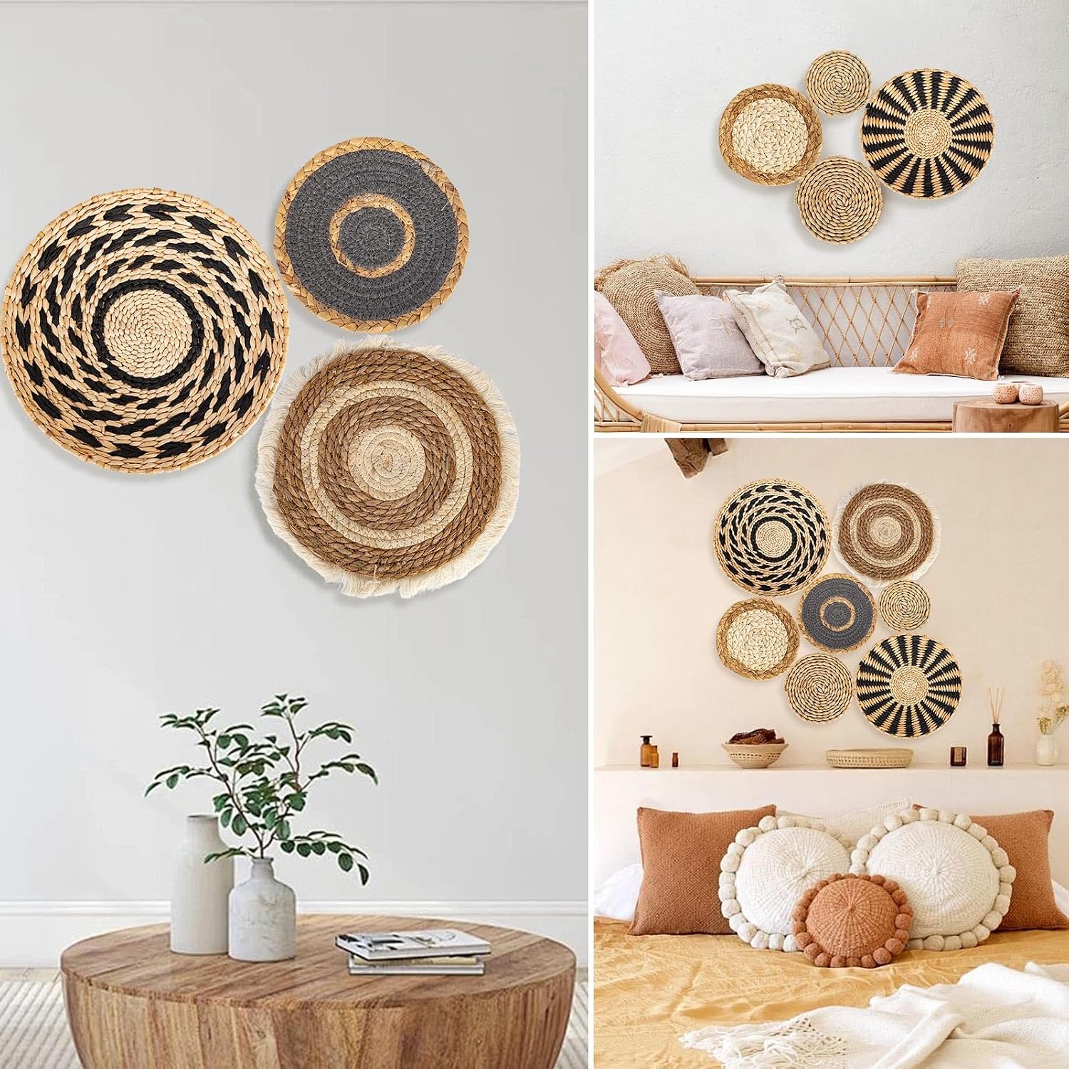 Boho Wall Basket Set / Set of 7