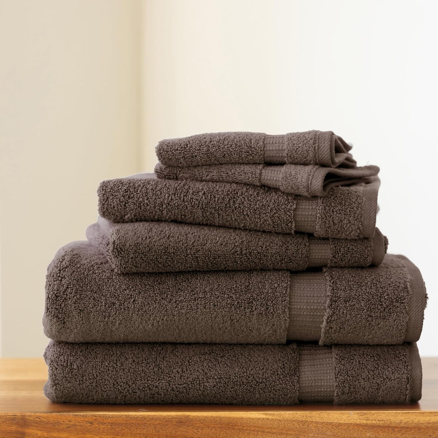 SALBAKOS 100% Turkish Cotton Bathroom Towel Set of 6-Piece, Chocolate | 630 Gsm Thick Super Soft Highly Absorbent 2
