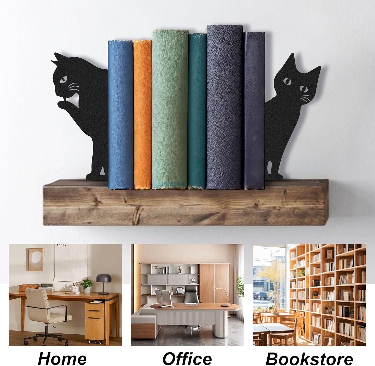 Cat Metal Bookends / Cat Book Ends Decorative