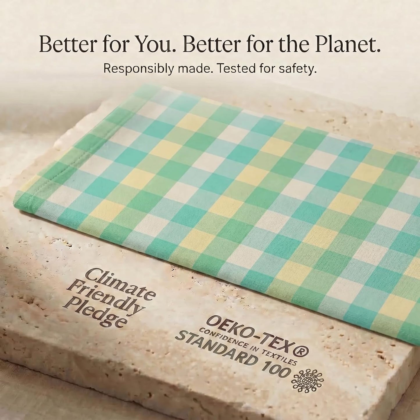 Urban Villa Kitchen Towels Cotton Dish Towels 20”x30” (Set of 6) Greensand