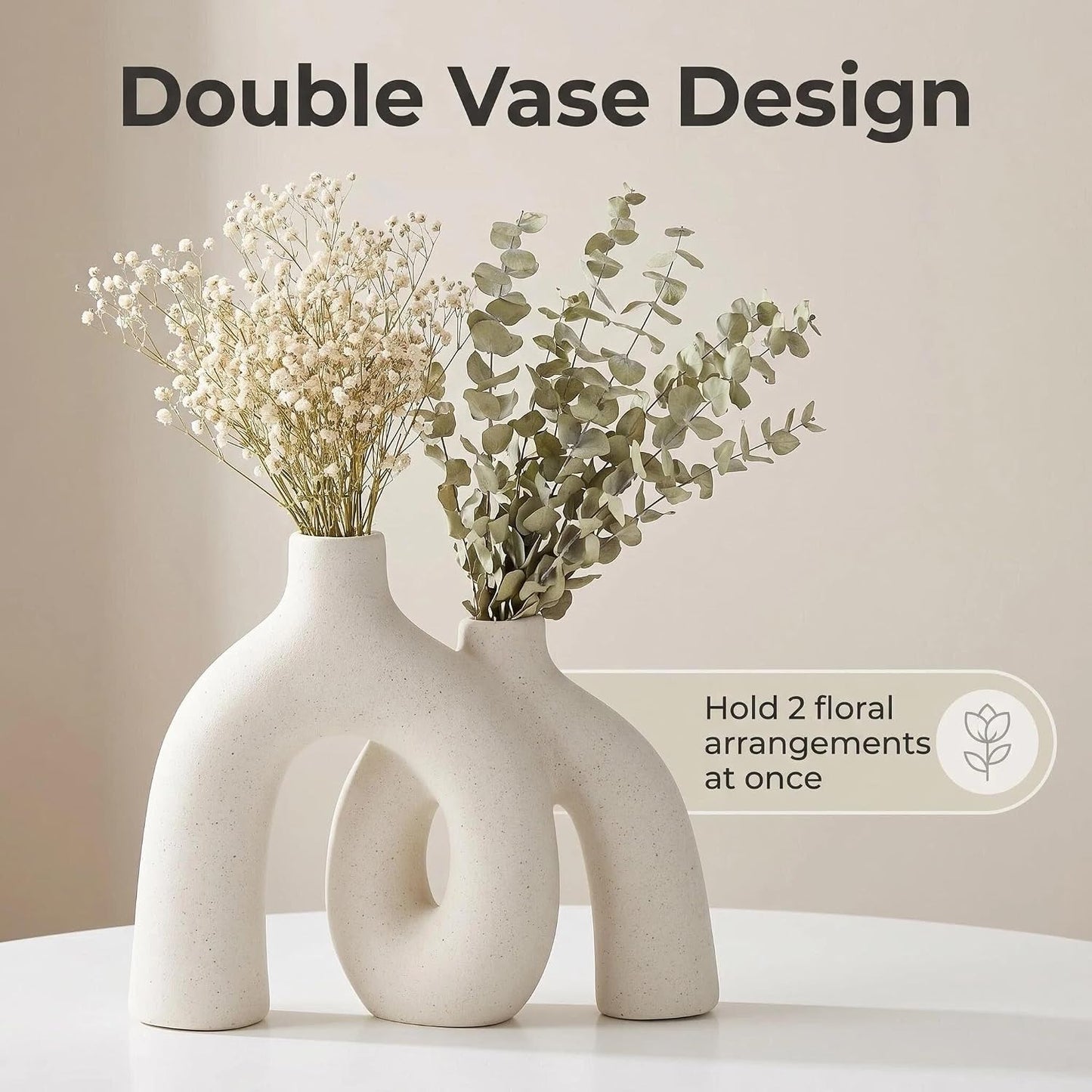 Modern Nordic Boho Vase Set / Beige-1