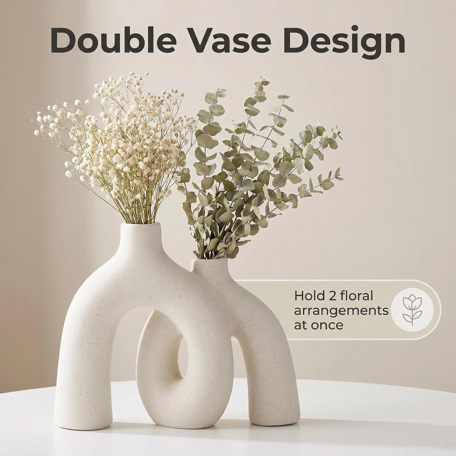 Modern Nordic Boho Vase Set / Beige-1