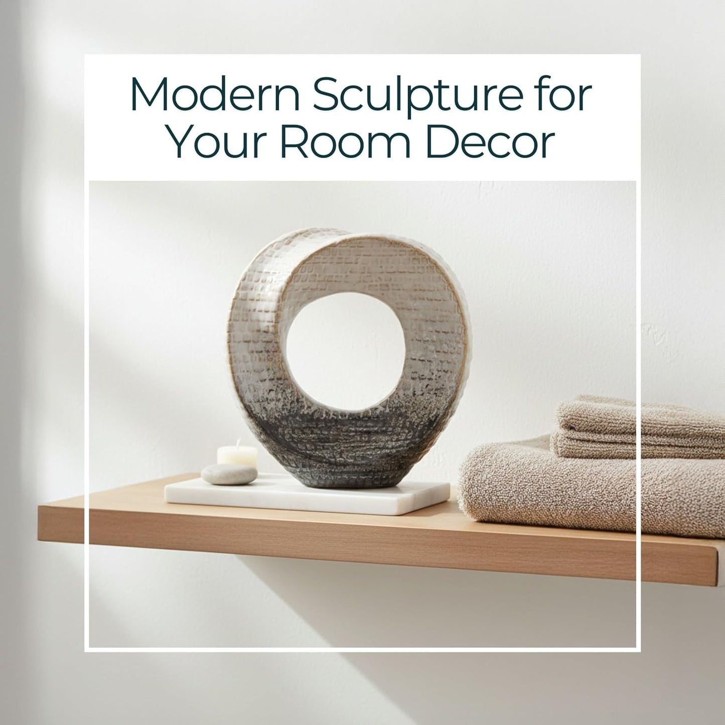 Ceramic Decorative Sculpture / Stoneware Table Accent