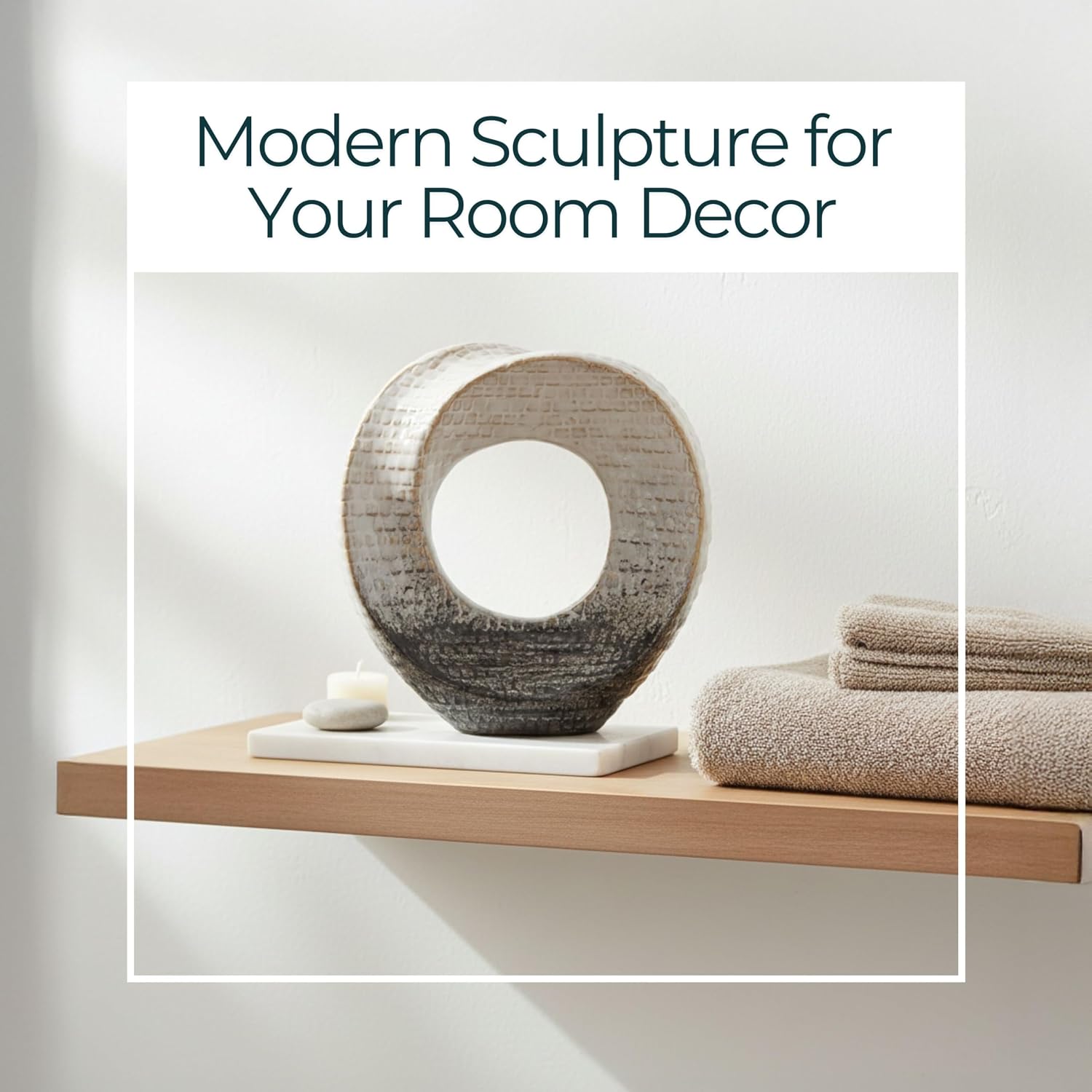 Ceramic Decorative Sculpture / Stoneware Table Accent