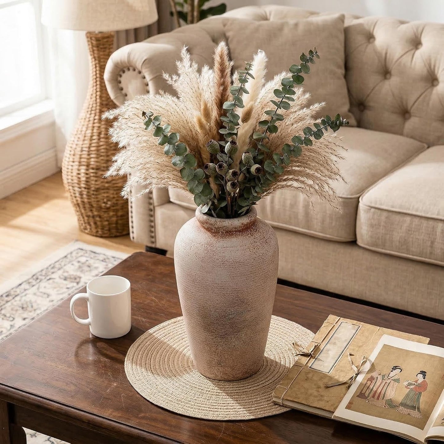 Rustic Farmhouse Vase / 101-terracotta / 10.8 Inch