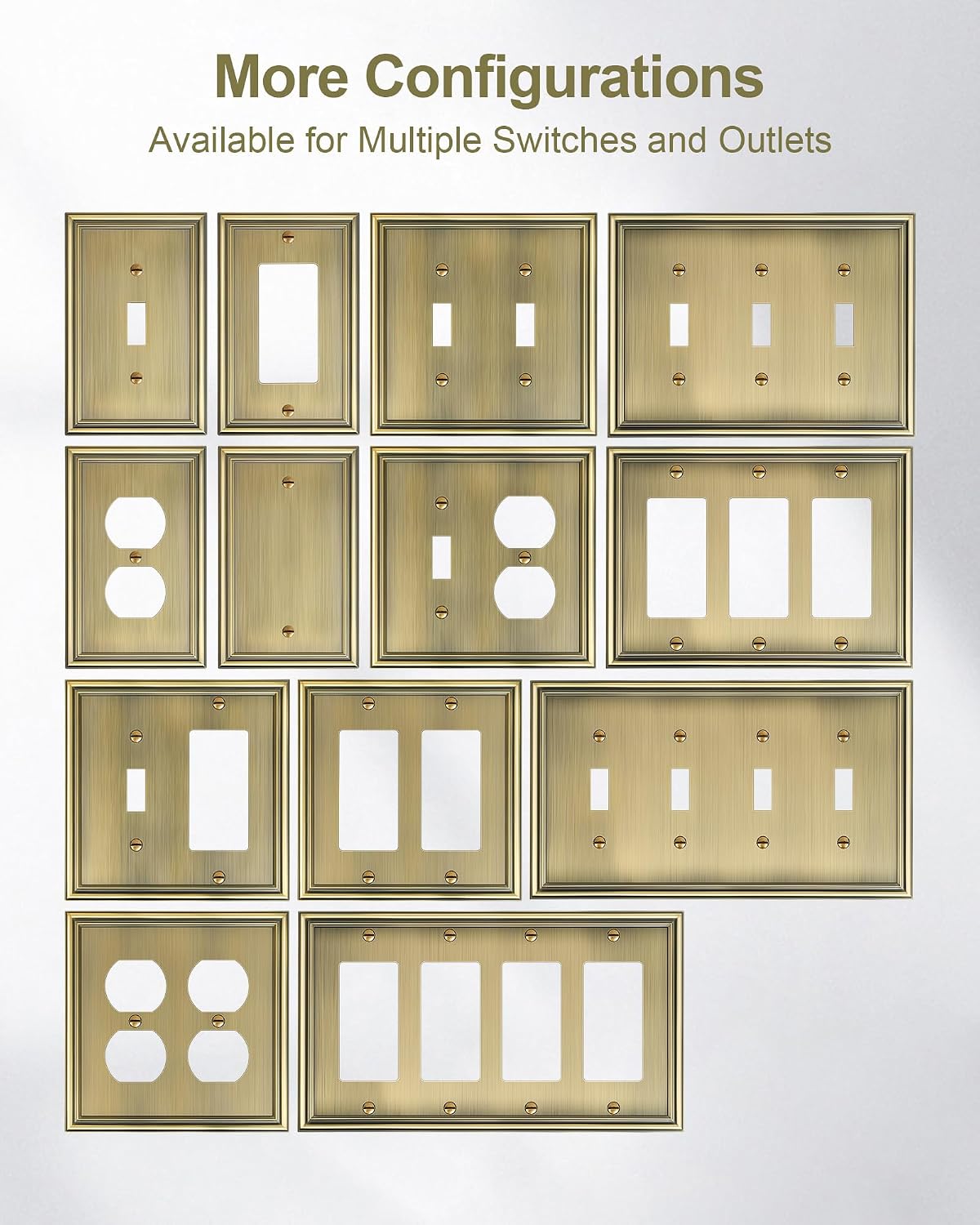 6-Pack Zinc Alloy Single Toggle Light Switch Cover Plate, Solid Wall Plate | Decorative Switch Plate Covers, Durable 1