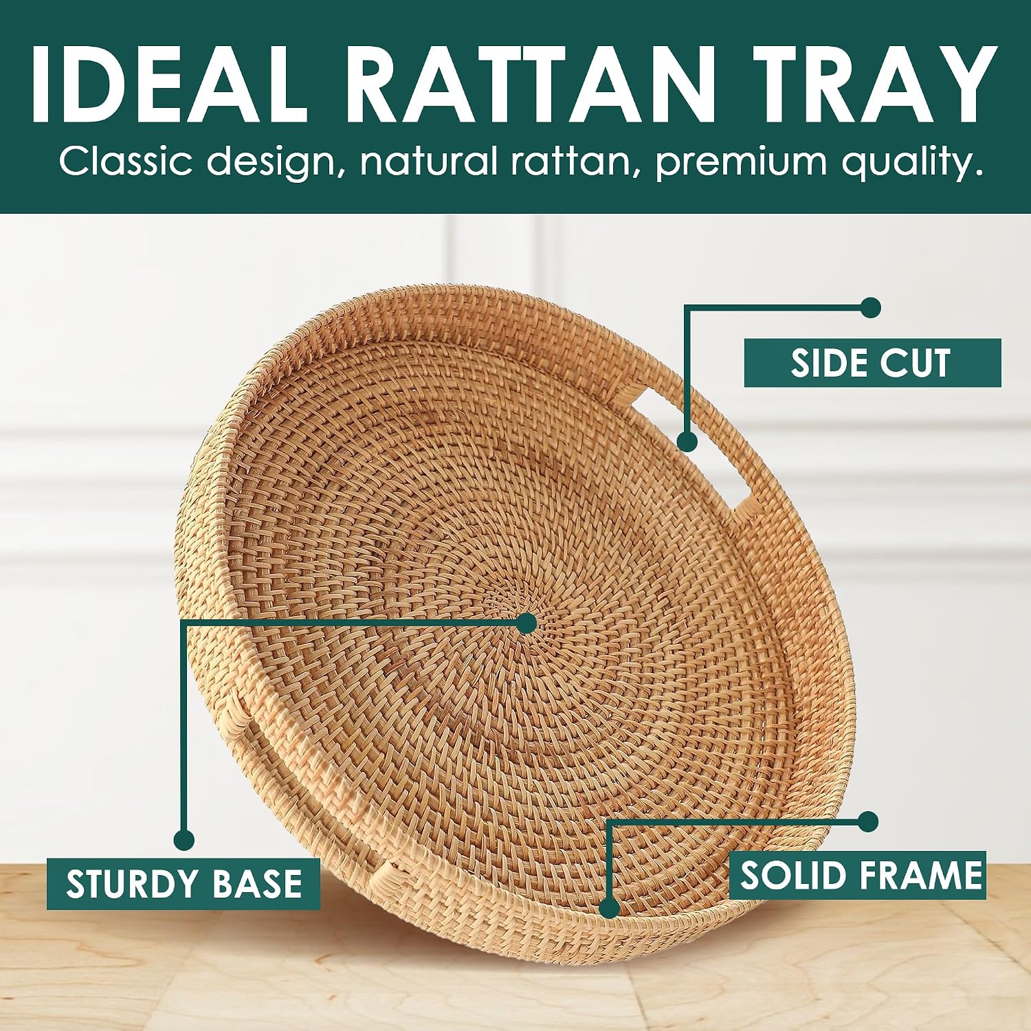 Rattan Tray / Elegant & Durable Serving & Decorative Tray