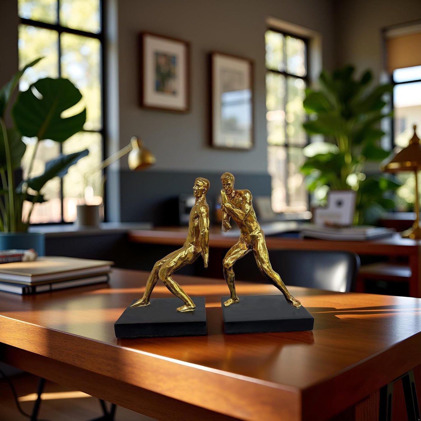 Modern Artistic Bookends / Abstract Figure-gold