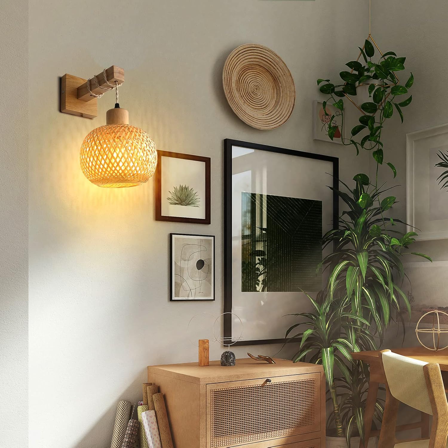 Rattan Wall Lamps / Farmhouse Wall Light