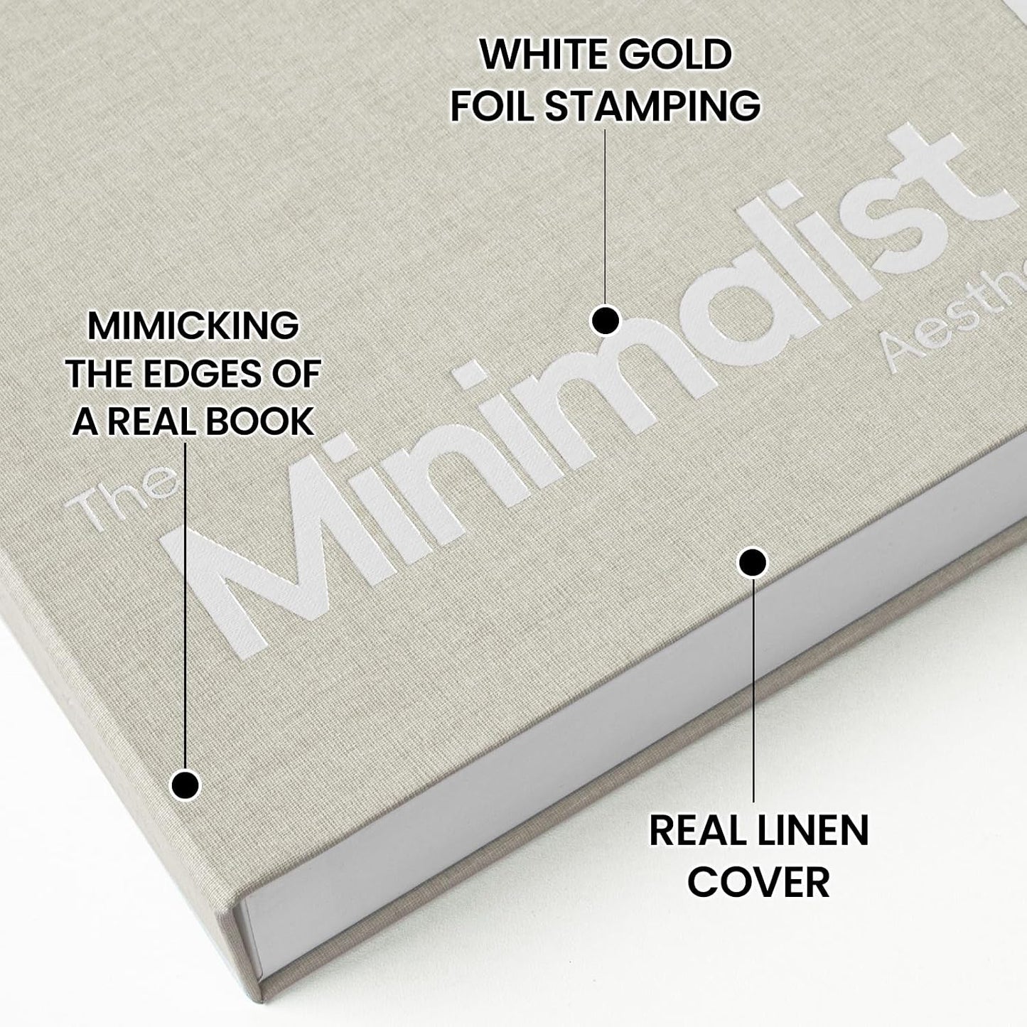 Minimalist Decorative Books / Griege-white / Set of 2