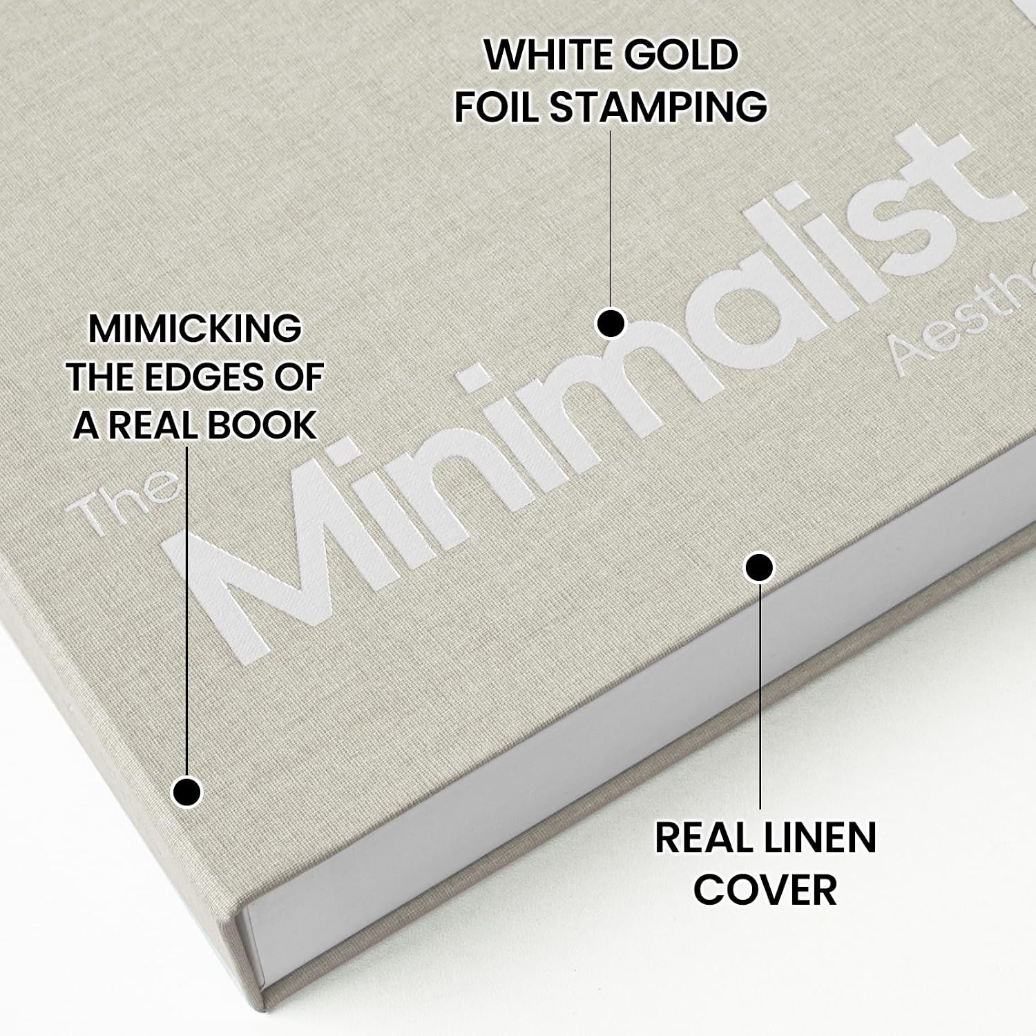Minimalist Decorative Books / Griege-white / Set of 2