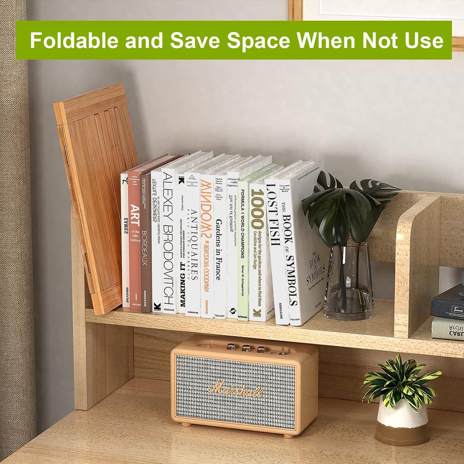 Wooden Desktop Book Stands, Adjustable Book Stand for Reading | Pezin & Hulin Cook Book Holder Seat, Bamboo Foldable