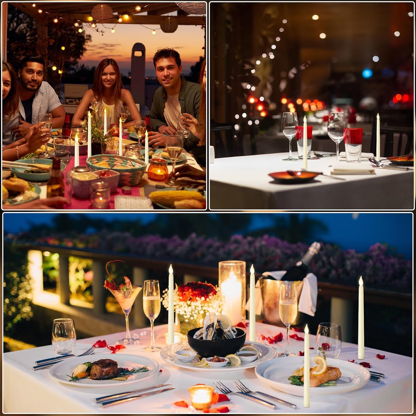 72 Pcs Flameless Taper Candles with Remote and Timer 11" Battery Operated Candlesticks LED Flickering Faux Candles Warm