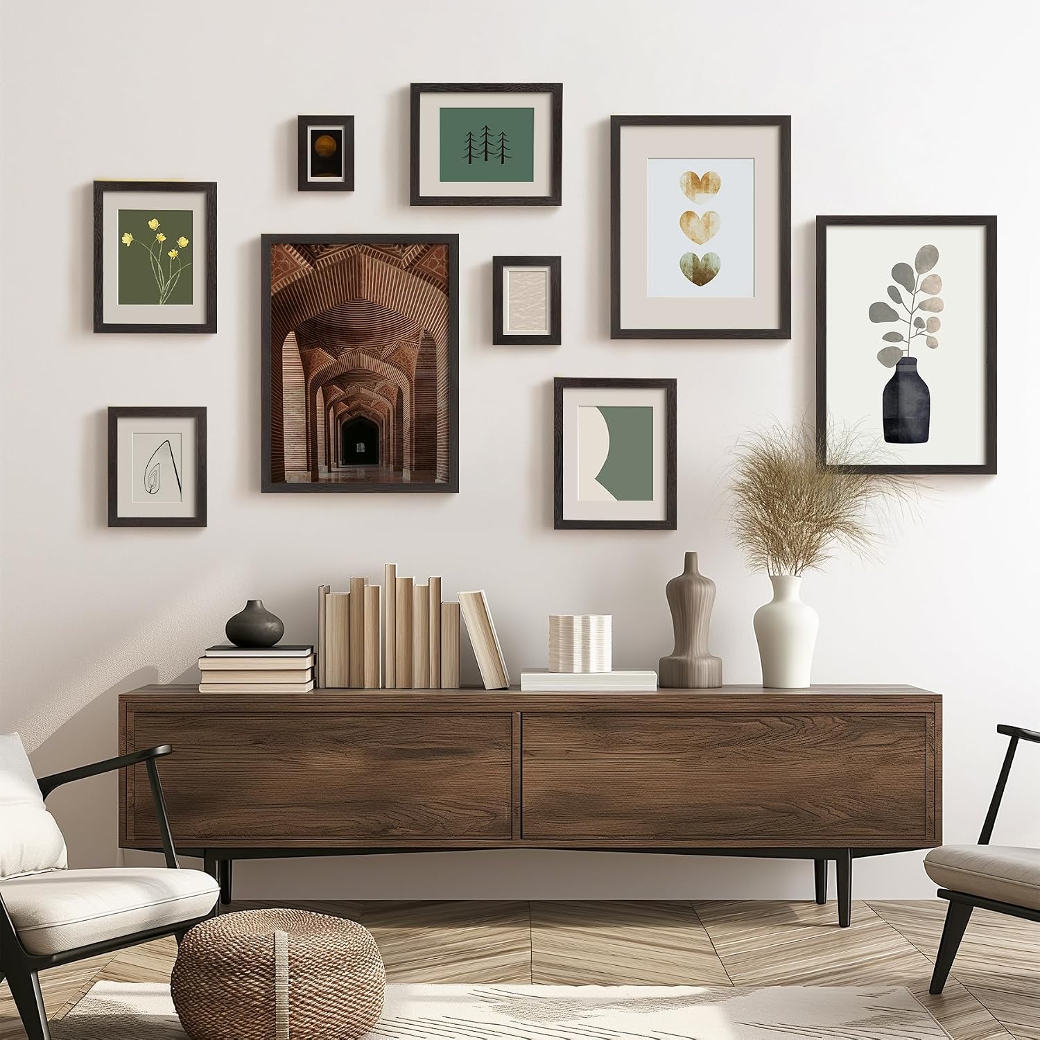 Momentworth 18x24 Frame Set of 3, Black Wood Grain 18x24 Poster Frame for Gallery Wall Mounting (3 Pack,Black)