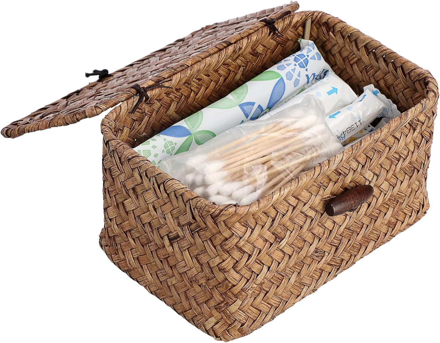 Handwoven Wicker Storage Basket Small Seagrass Box