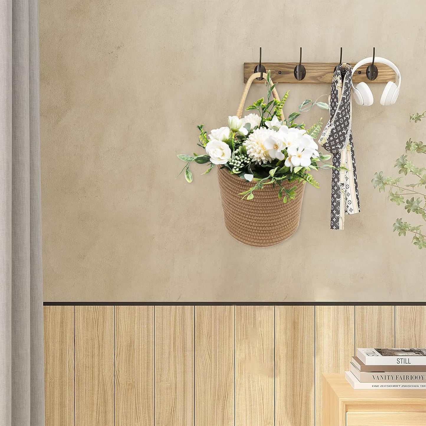 Flower Plants Wall Basket Decor Set / Set of 2