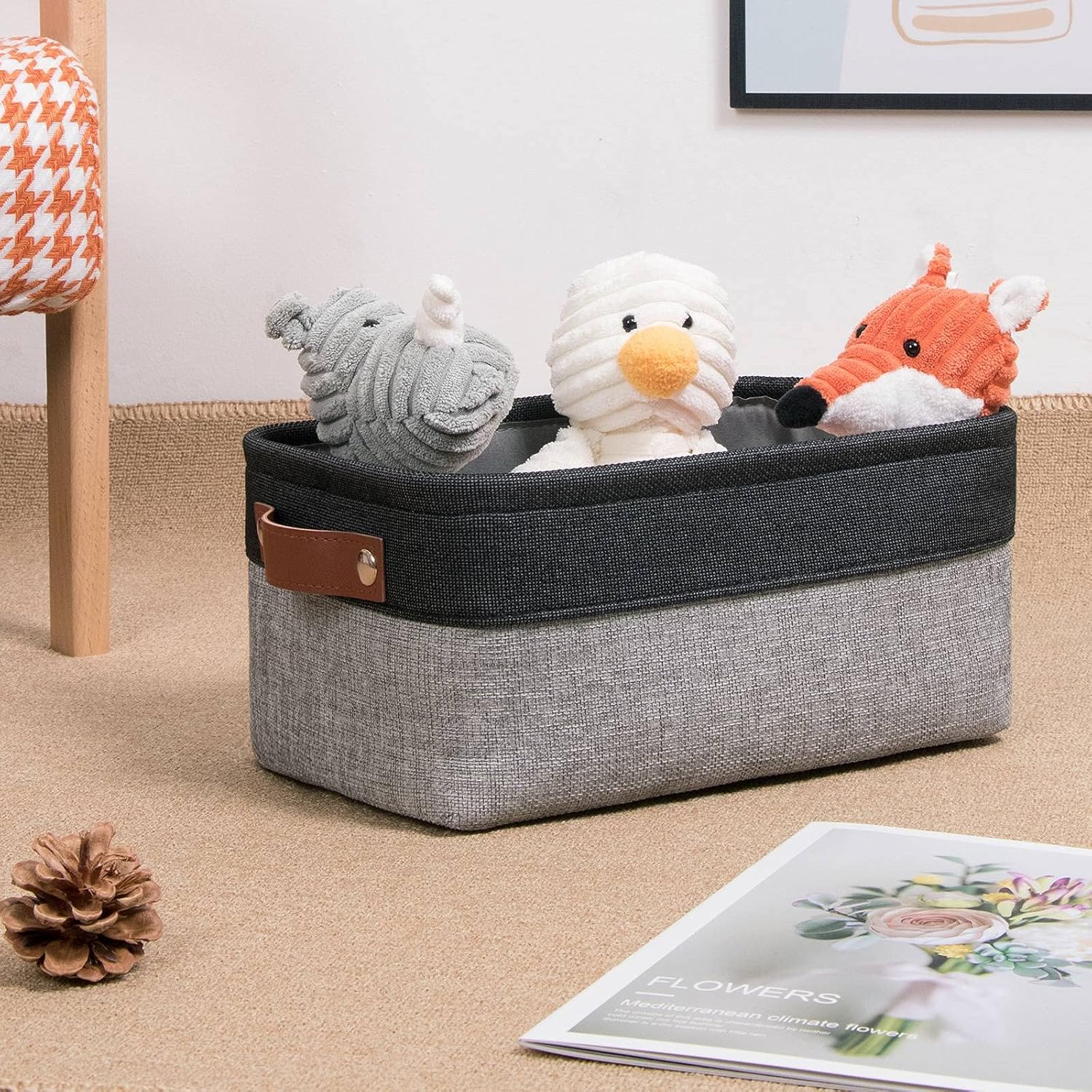 Small Storage Baskets / Black&grey / 11.8 x 7.9 x 5.1 / Small/6p