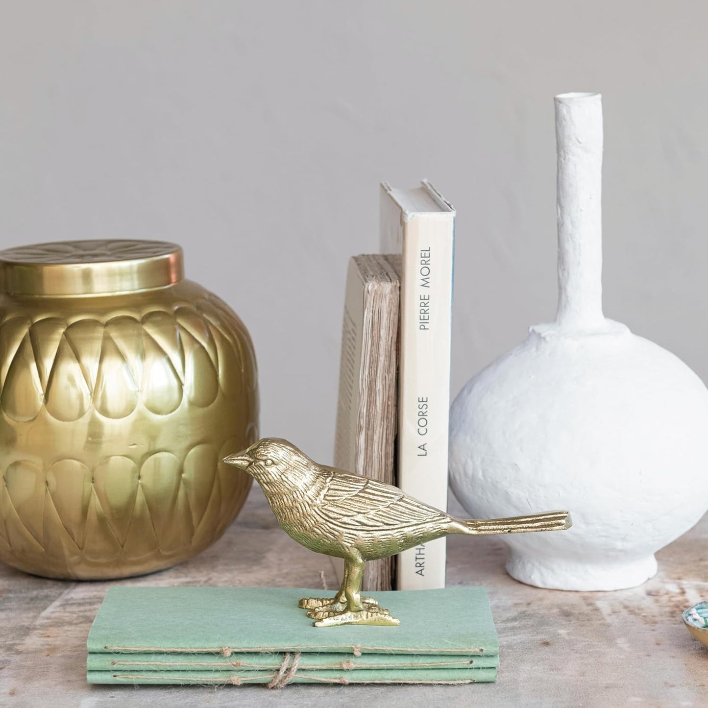 Creative Co-Op Cast Aluminum Bird Accent Decor / Gold
