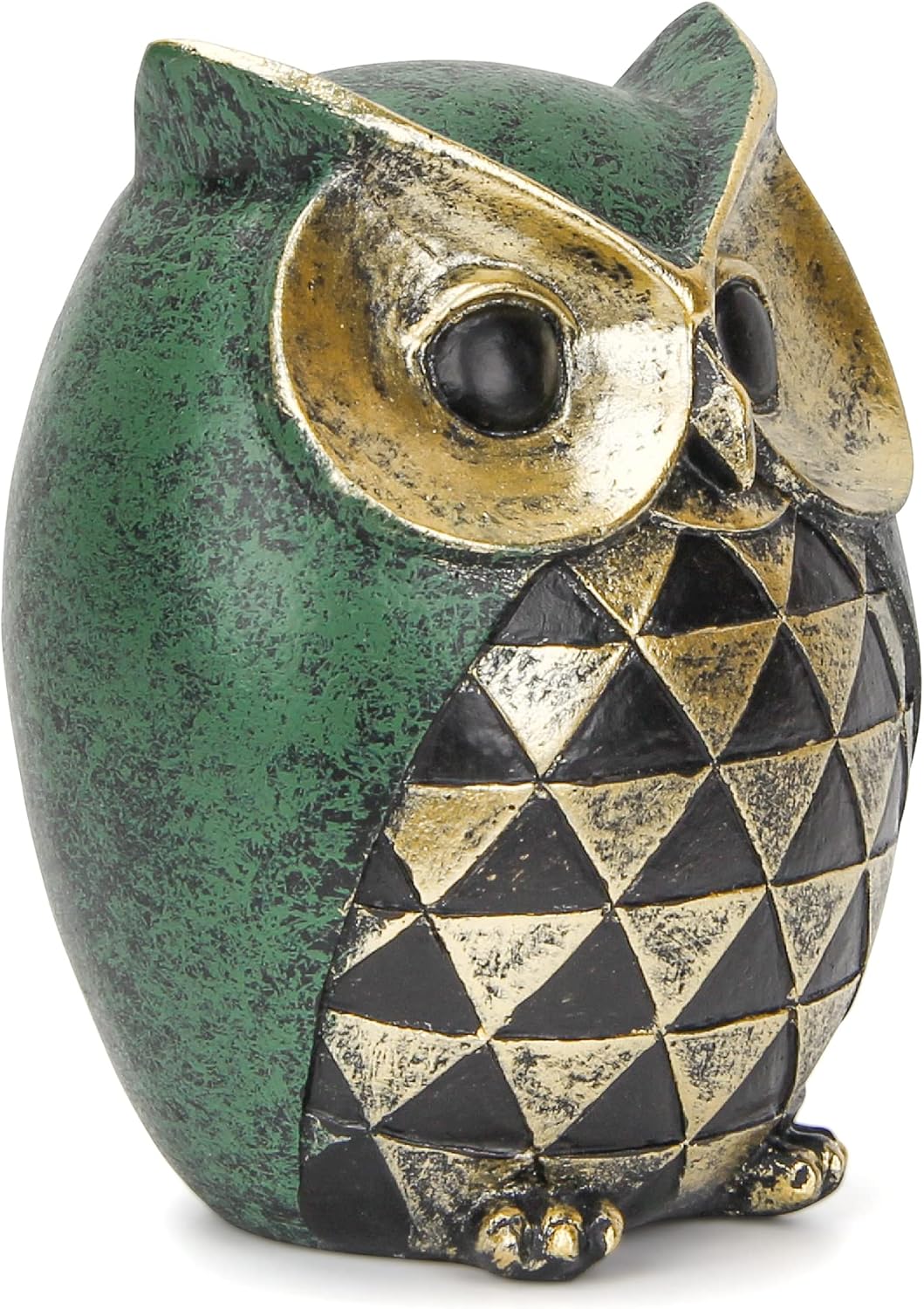 Owl Statue / Owl Decor for Modern Bathroom Bookshelf Bedroom Mantle Living Room Home / Green
