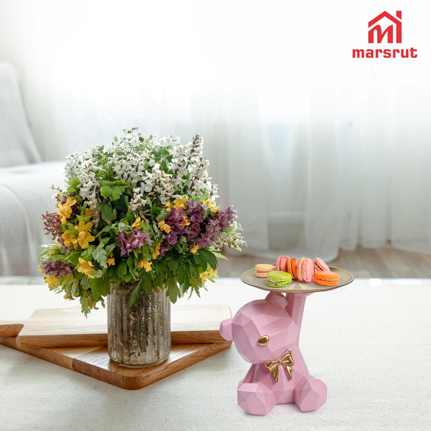 Ring Stand Sculptures / Bear Serving Tray Candy Dish Key Holder