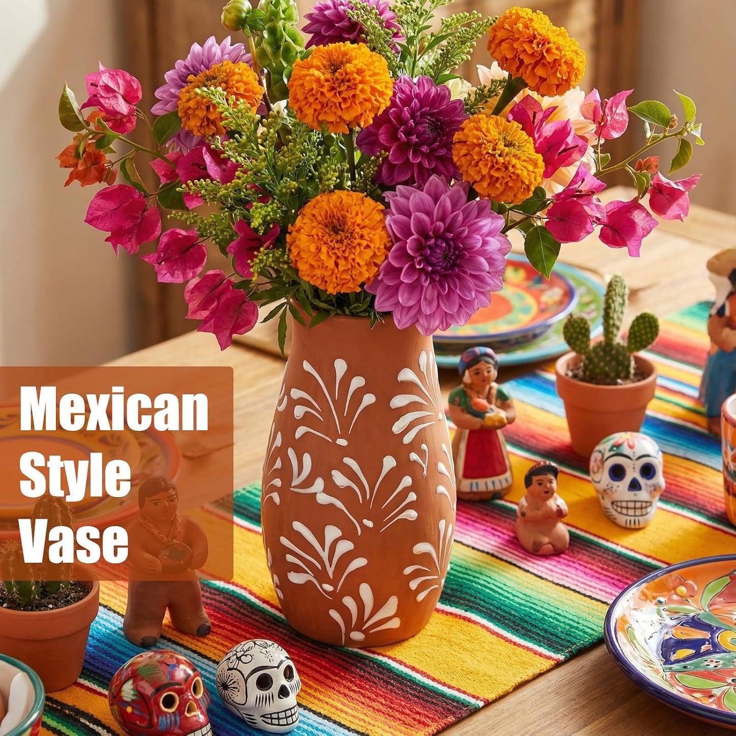 Cantaritos De Barro Mexicanos Mexican Terracotta Vases / 5.9 x 2.9 / Classic / Brown / Set of 6