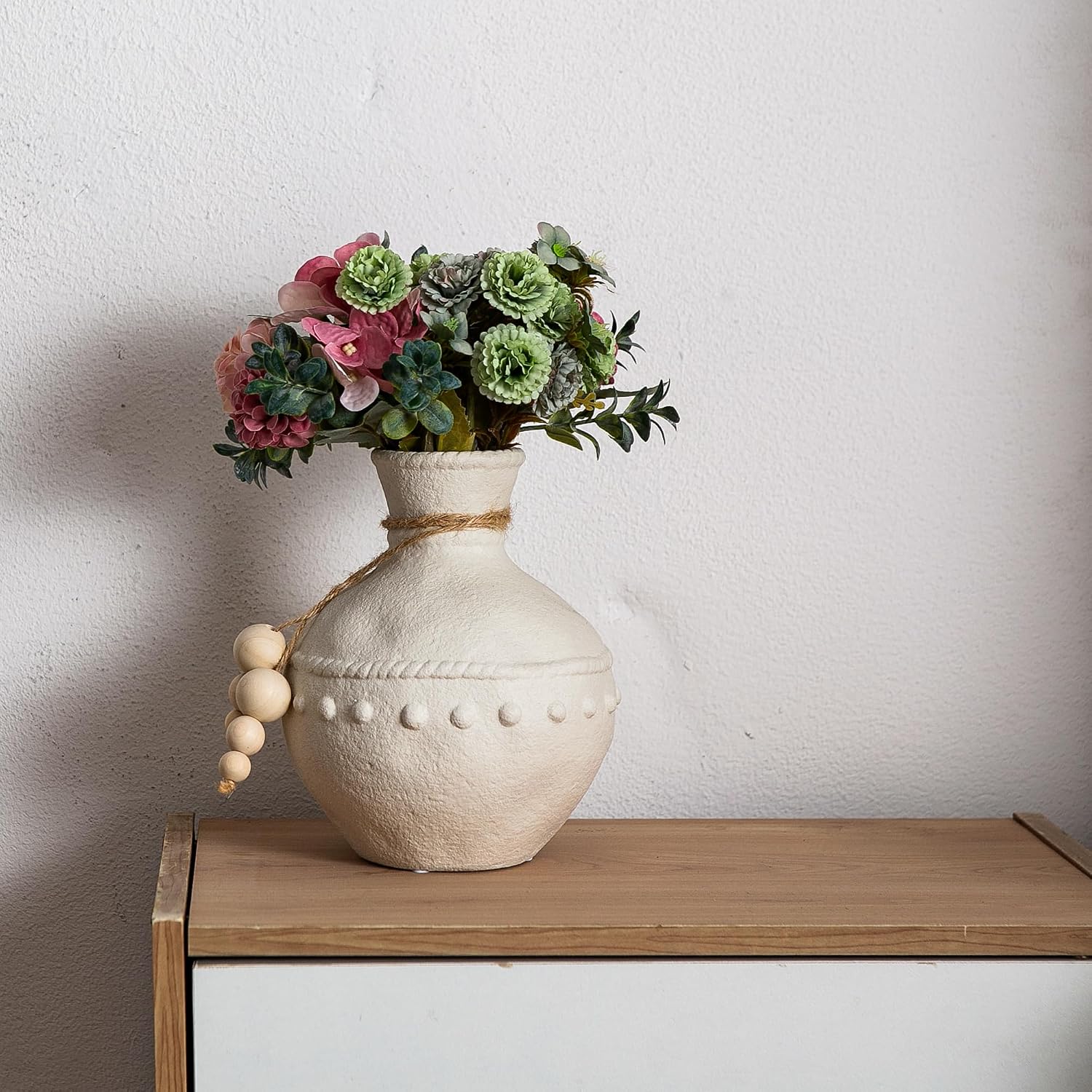 Rustic Ceramic Vase / White - Large
