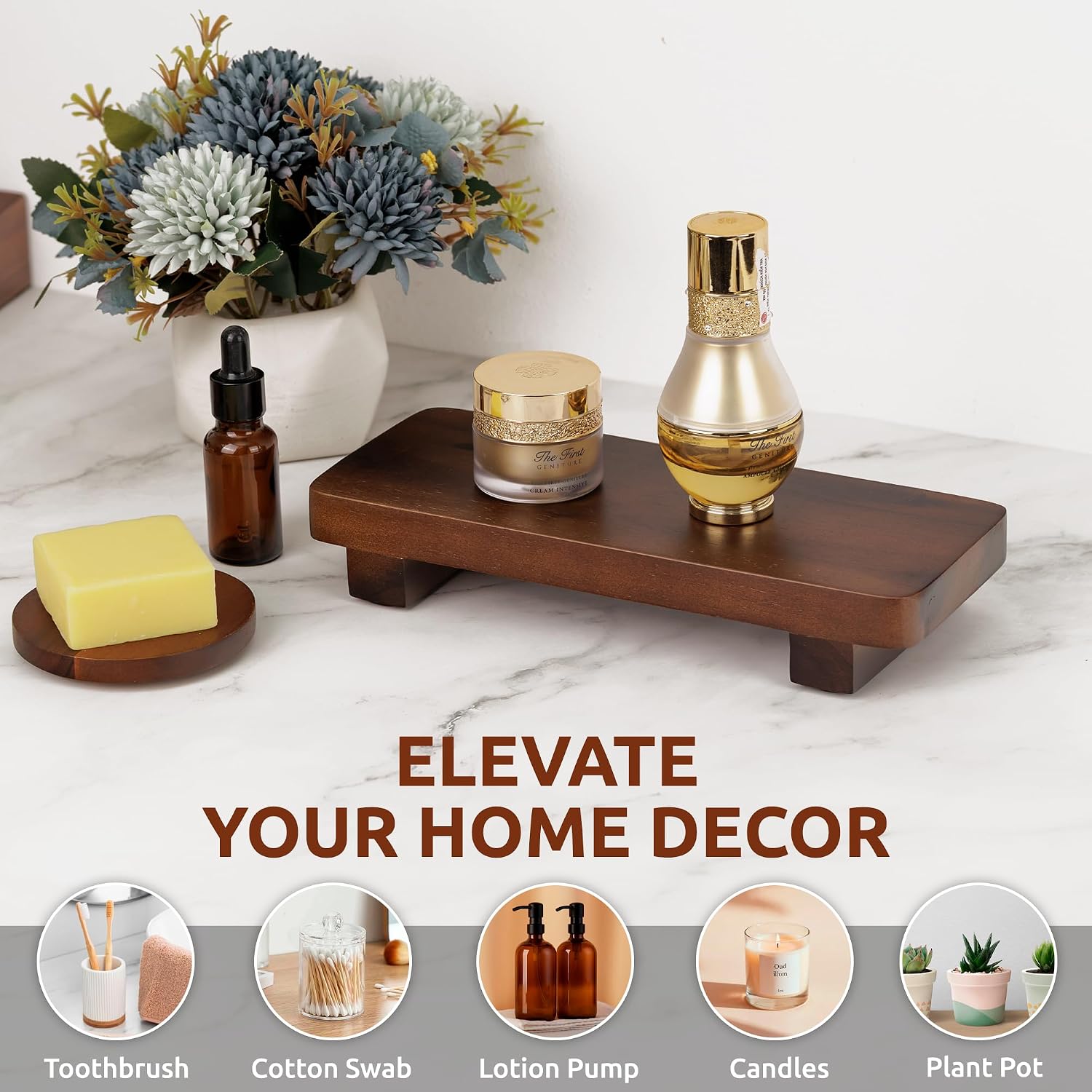 Wooden Soap Stand / Dark Brown / 9.8 x 4