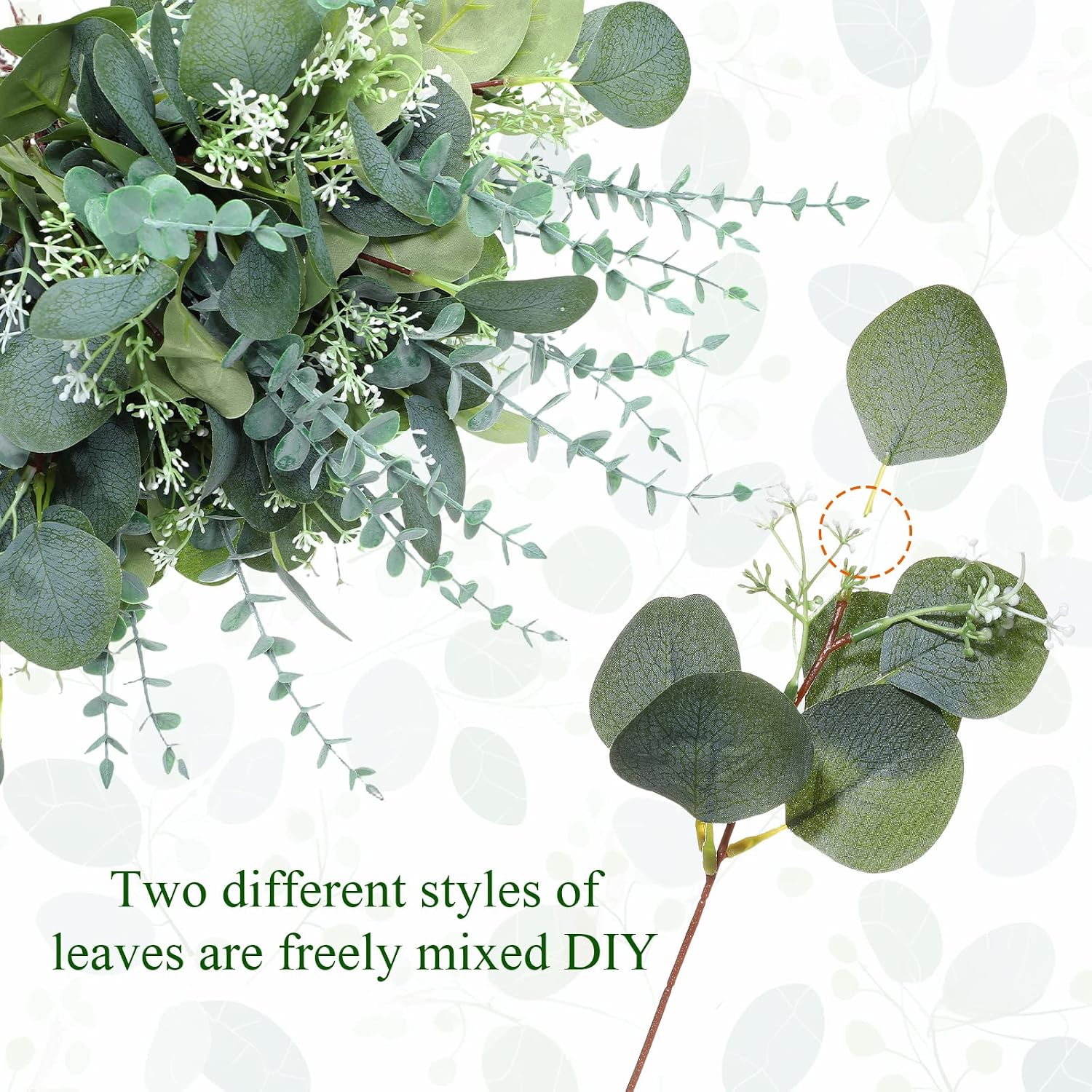 Artificial Eucalyptus Stems / Green / Set of 200