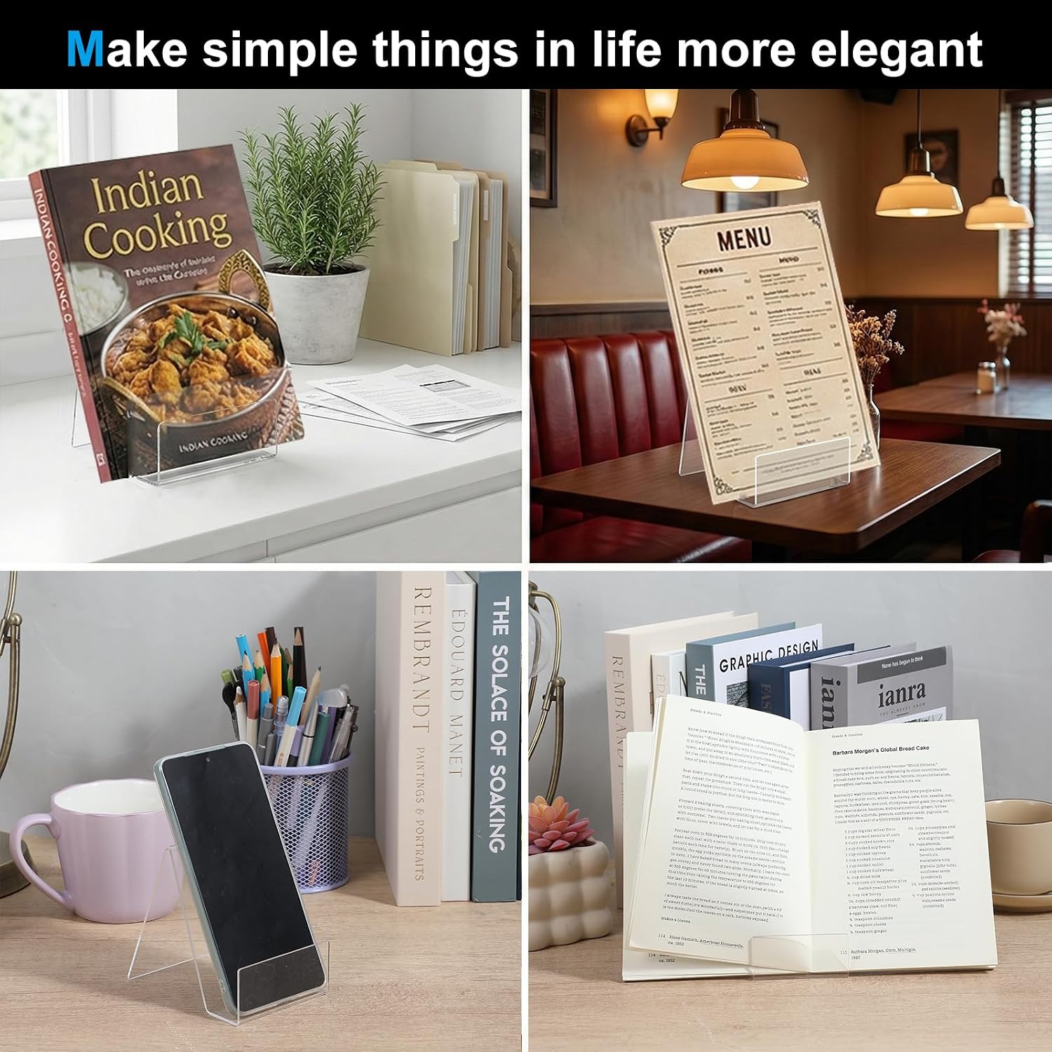 Acrylic Book Display Stand / Clear / 3 x 3.4 x 4 / Set of 16