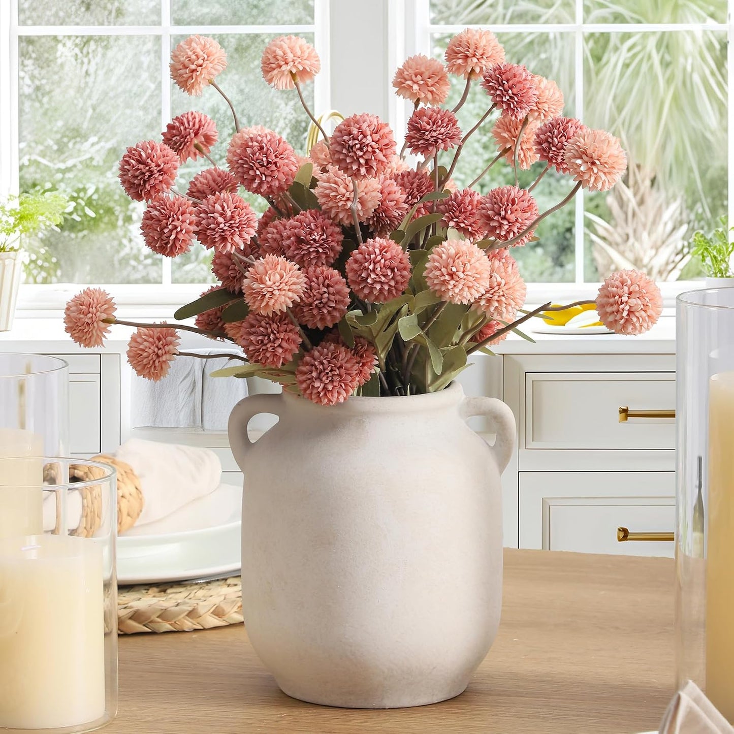 Farmhouse Rustic Table Vases / 7.6" Rustic / White / 7.6 Inch
