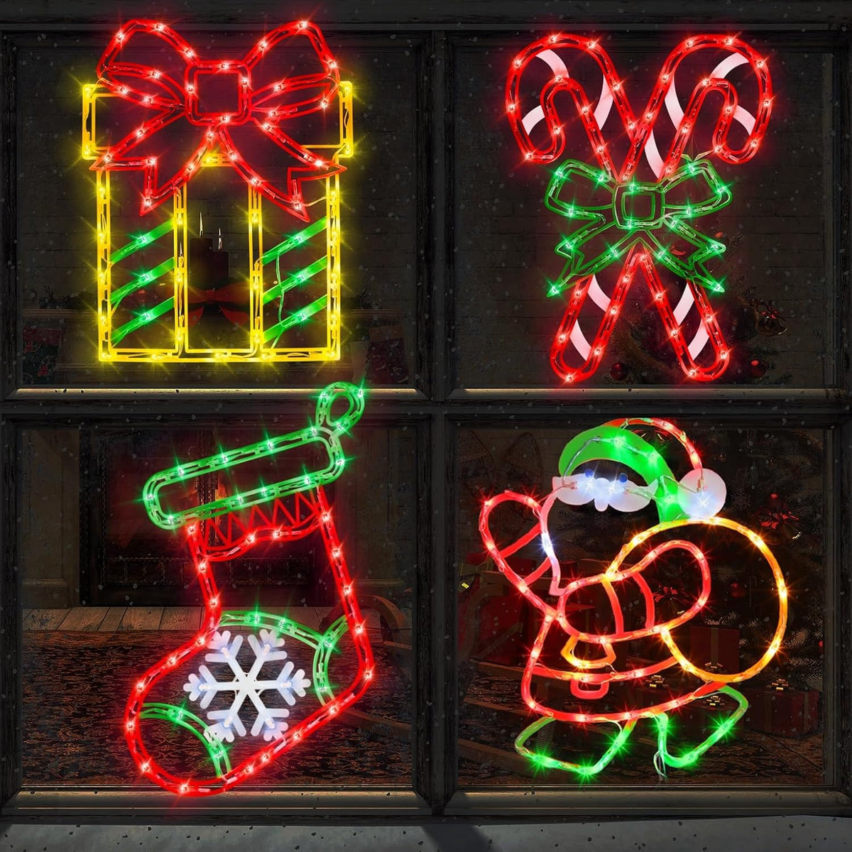 TRWYMZ 16" Christmas Window Silhouette Lights Decorations