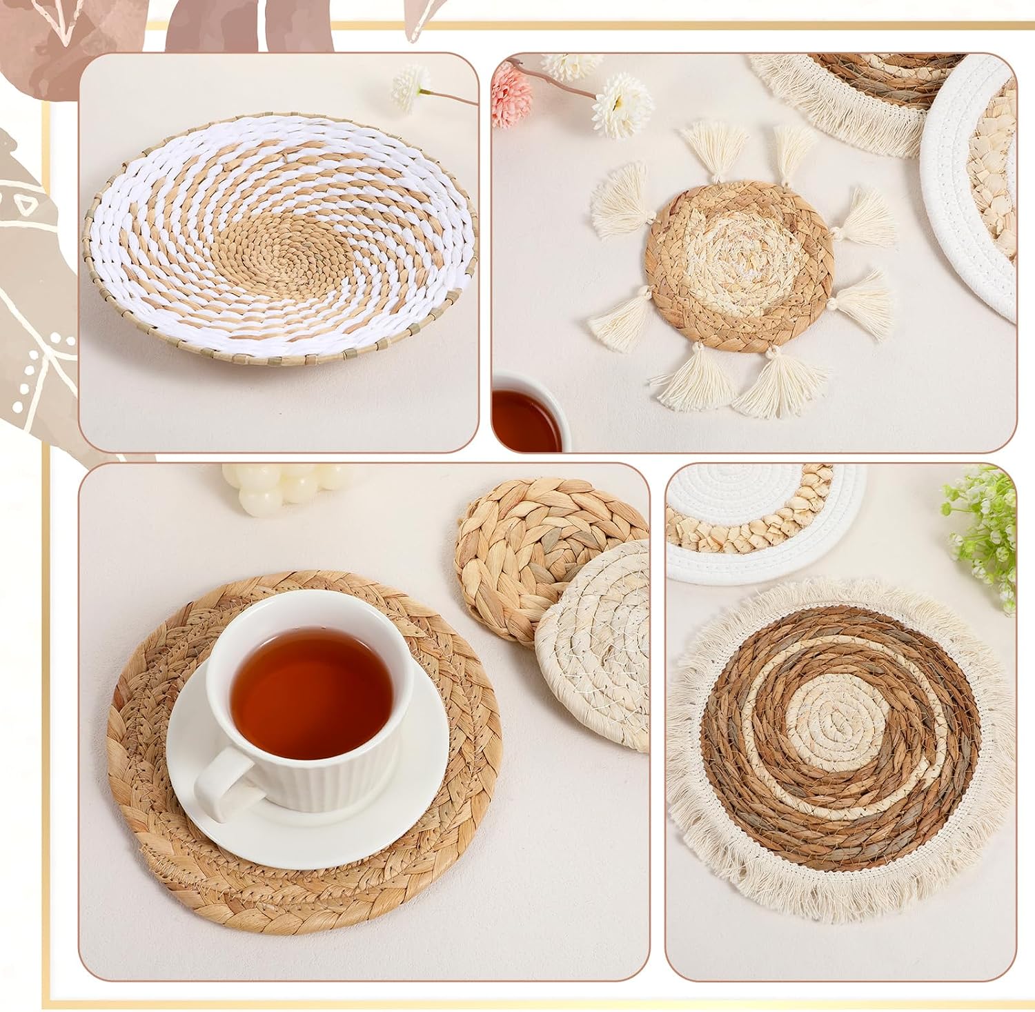 Boho Wall Basket Decor / Set of 9