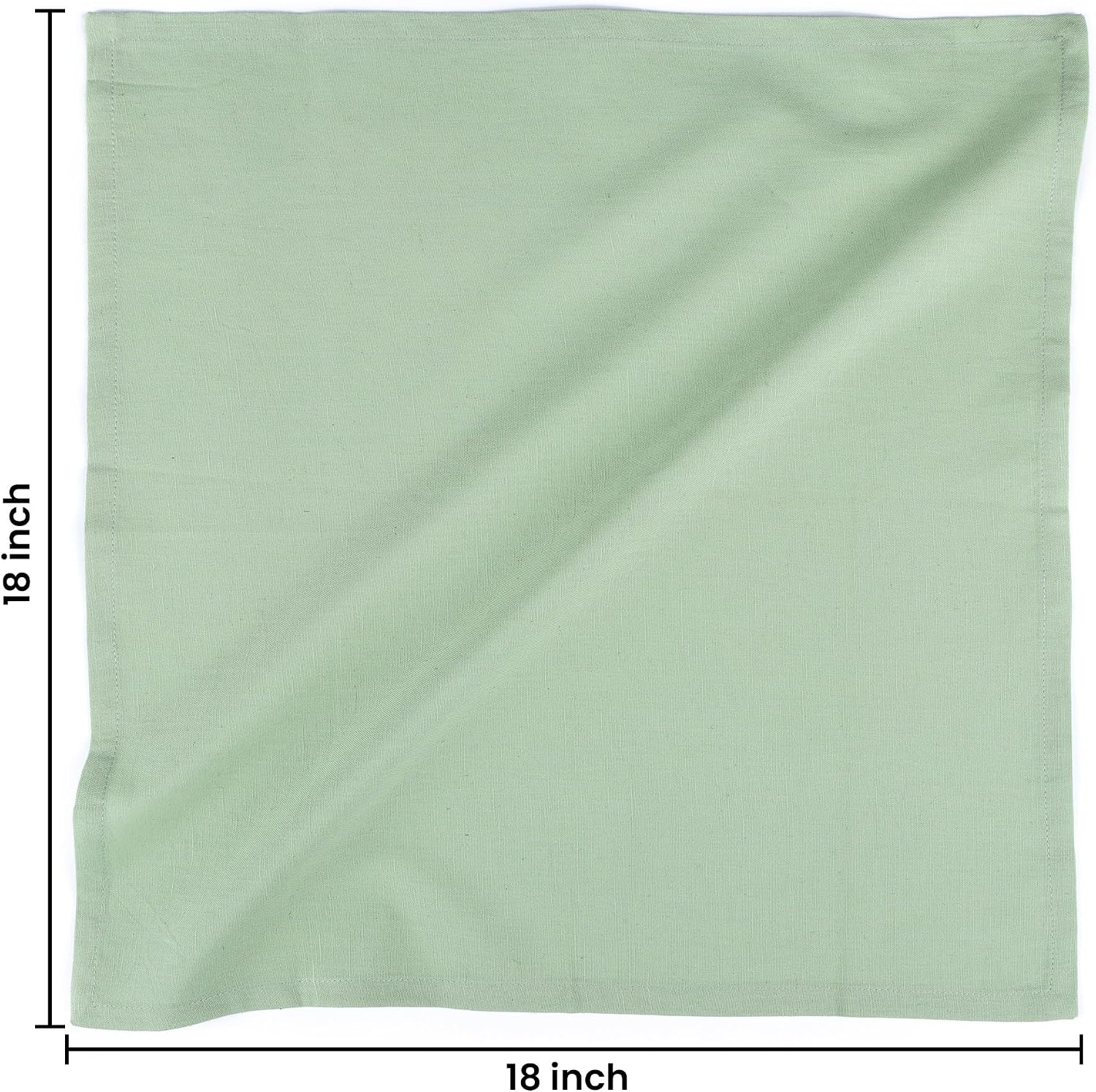NATURALCRAFT Cloth Napkins Set of 12 Cotton Linen18x18 inch Sage | Washable Reusable Fabric Soft Durable Quality