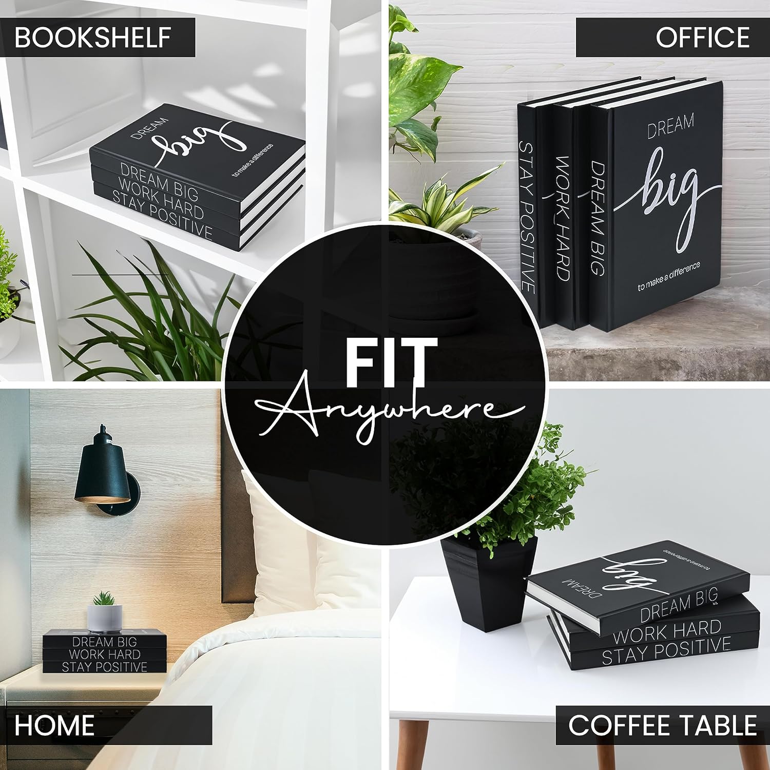 Decorative Books / Book Shelf Decor / Black