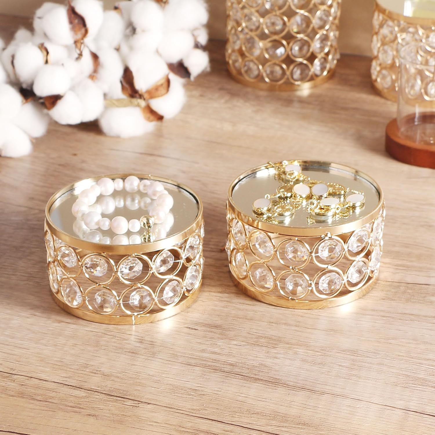 Crystal Display Stand Riser / Gold