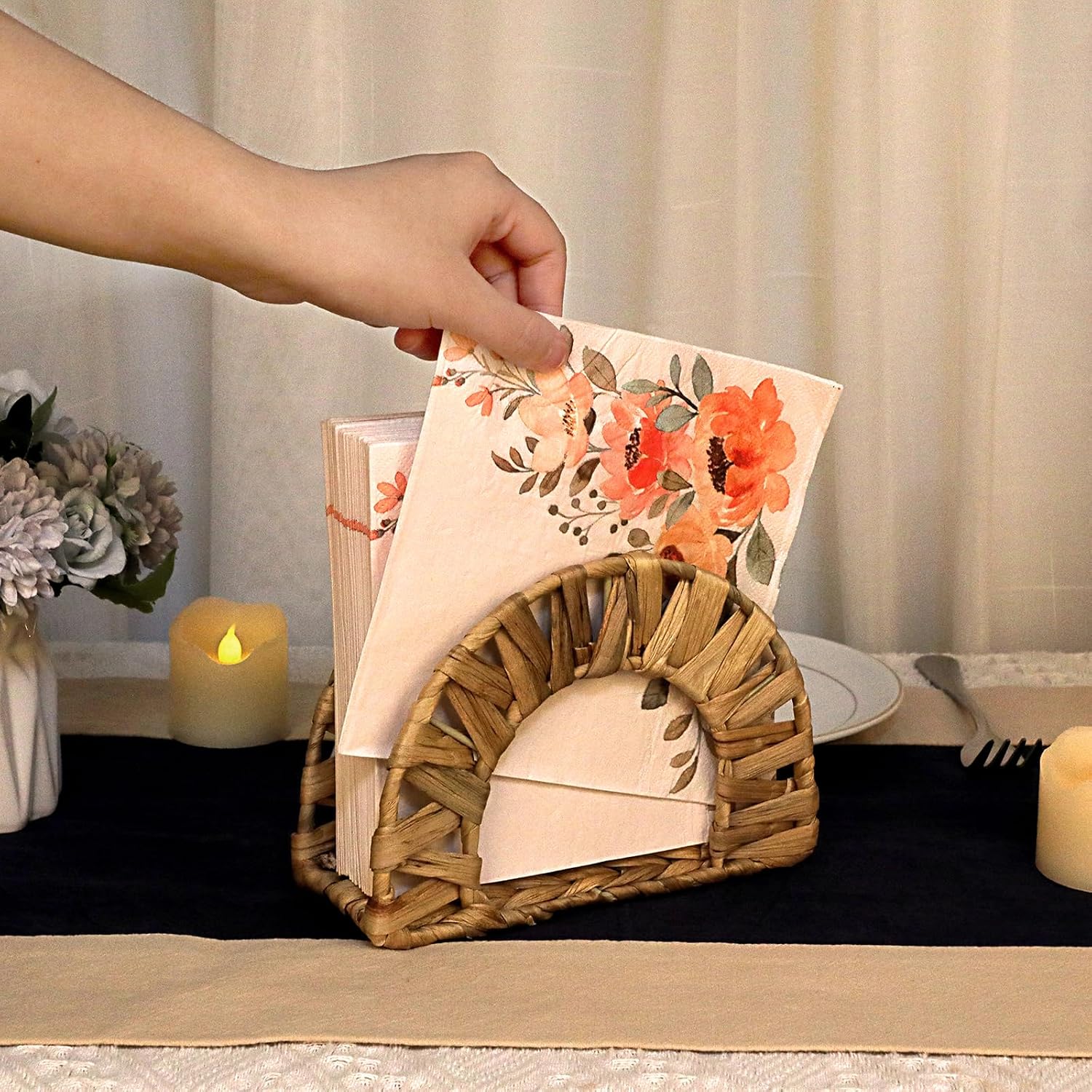 Napkin Holder-Water Hyacinth Kitchen Napkins Holder