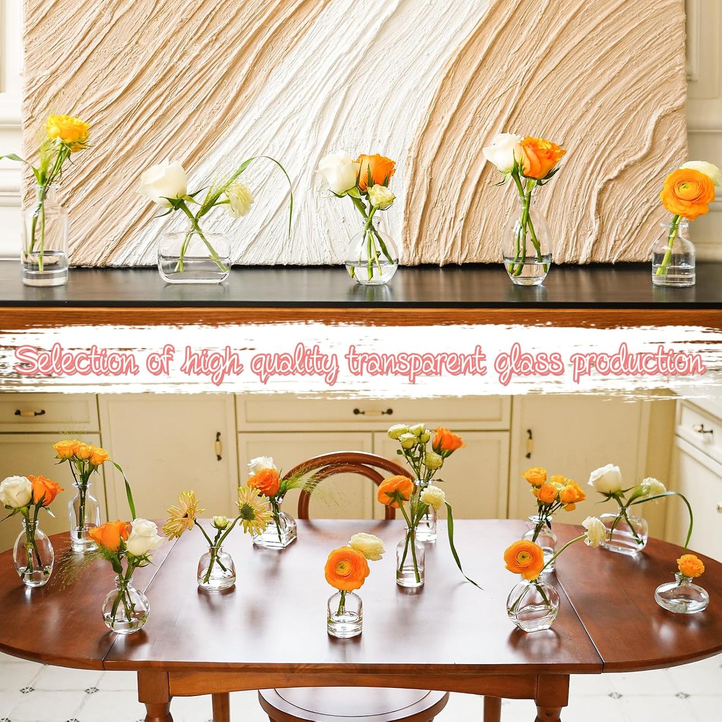 Glass Bud Vase in Bulk / Clear / Set of 12