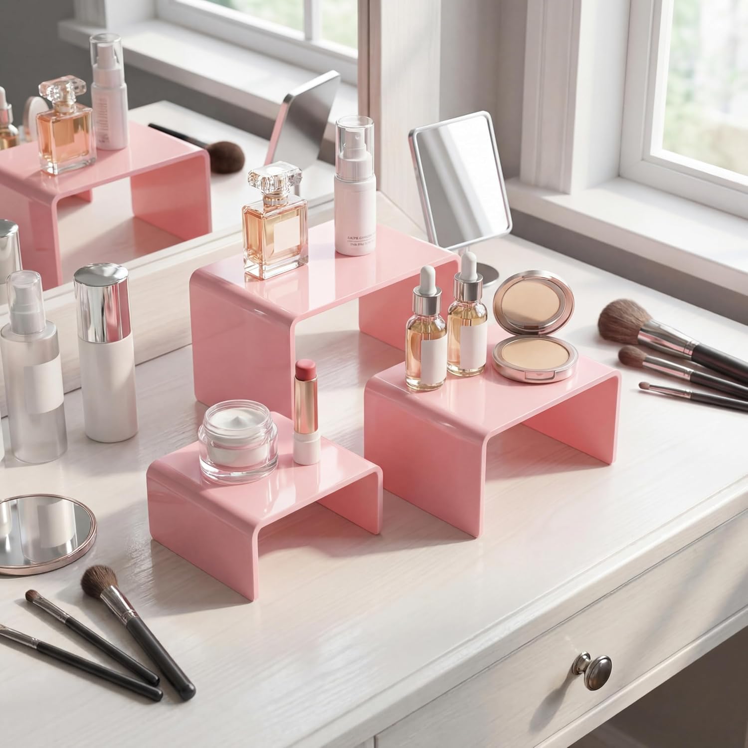 Product Stand / Acrylic Display Risers / Pink / Small Set / Set of 2
