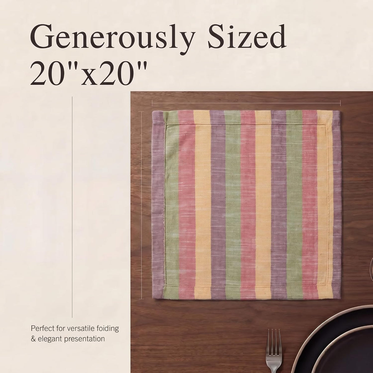 Urban Villa Cloth Napkins Cotton 20x20 (Set of 12) Harvestst Ripes