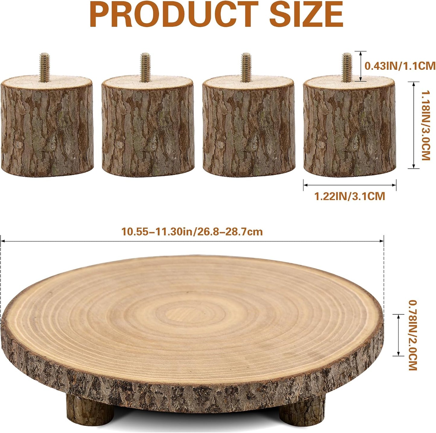 Wood Cake Stand / Natural / 11 Inch