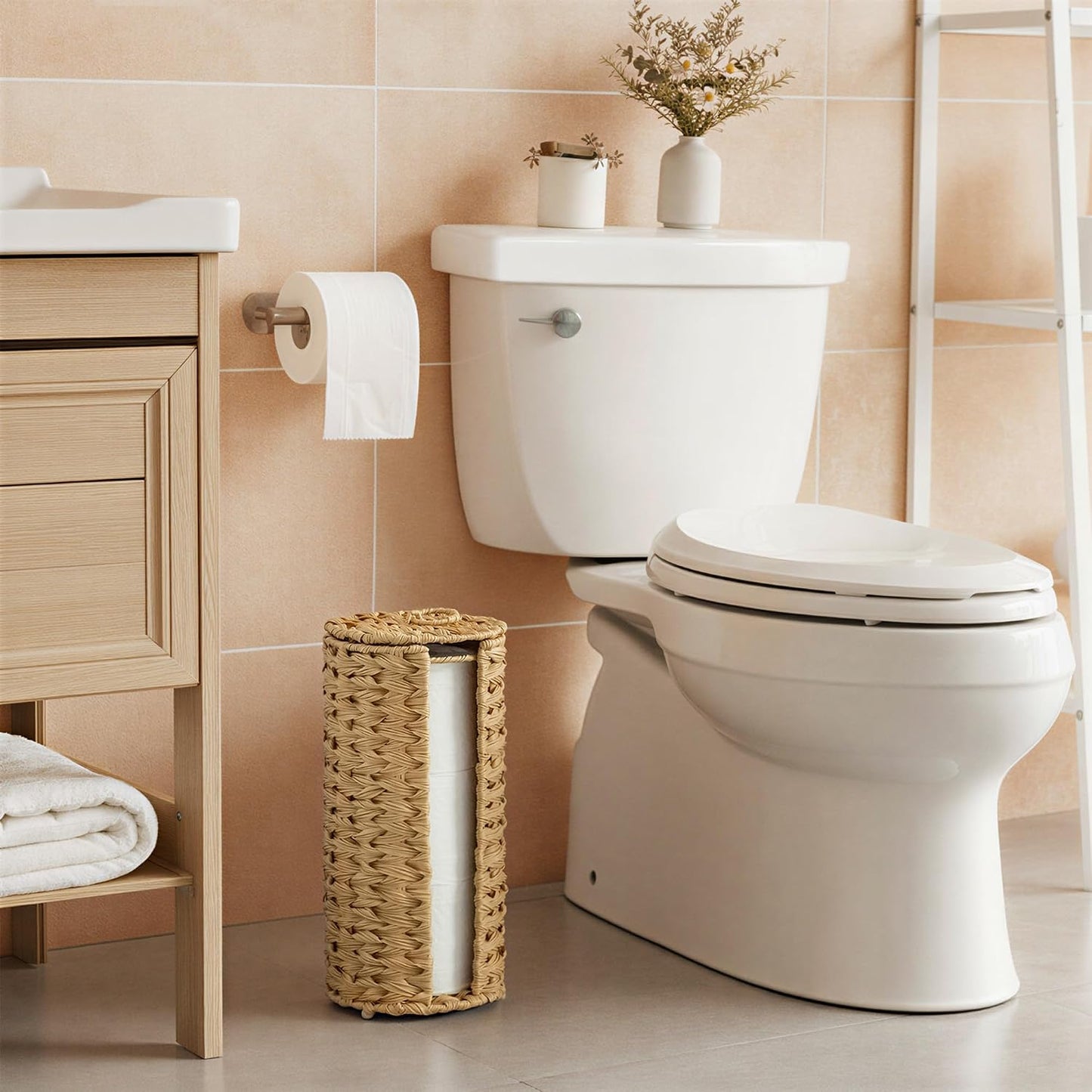 GRANNY SAYS Toilet Paper Storage Stand, Toilet Paper Holder Free Standing | Decorative Toilet Paper Holder Stand with