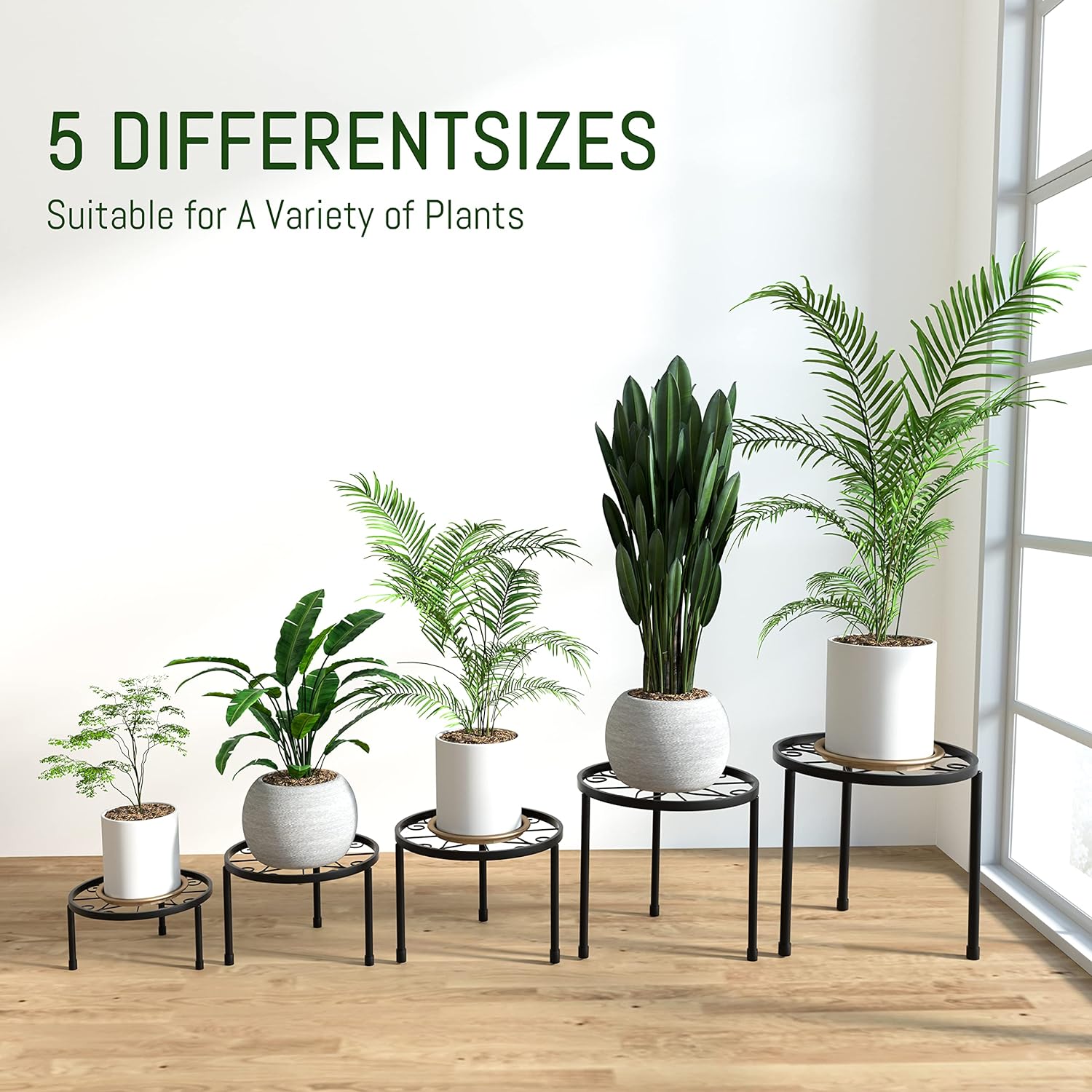 Decent Metal Plant Stands / Set of 5