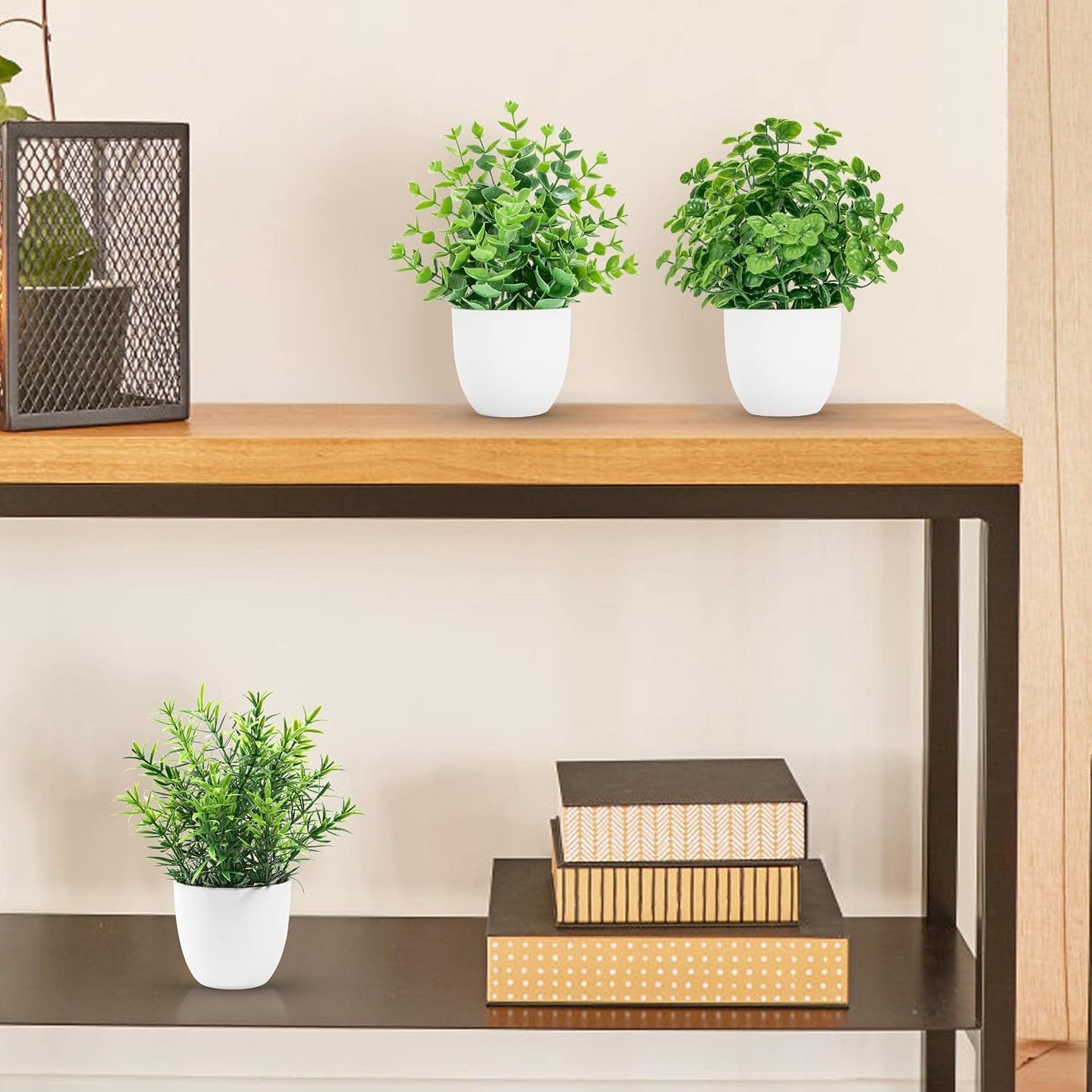 Fake Plants Small Artificial Faux Potted Plants / Set of 8