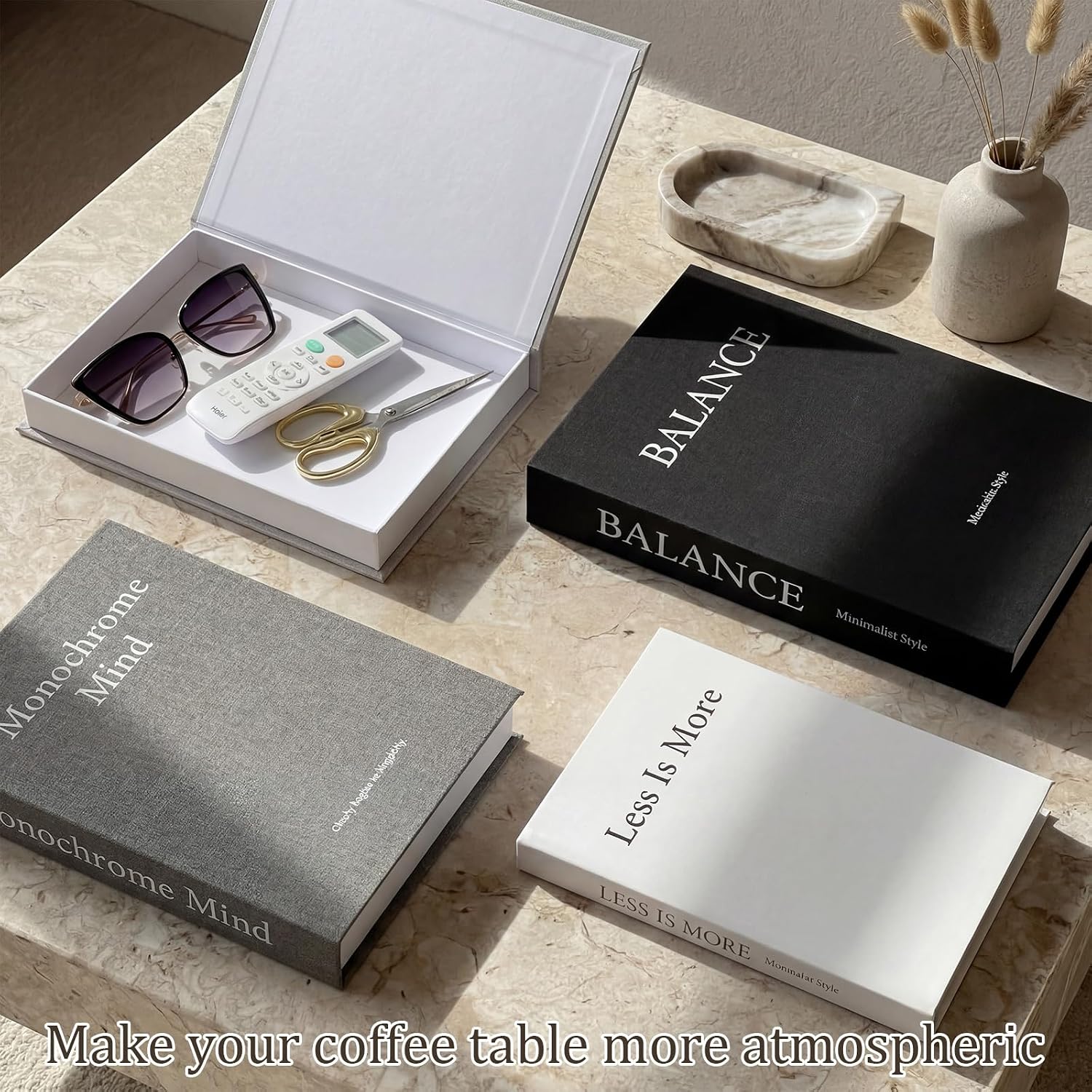 Decorative Books / Neutral / Black Gray White / Set of 8