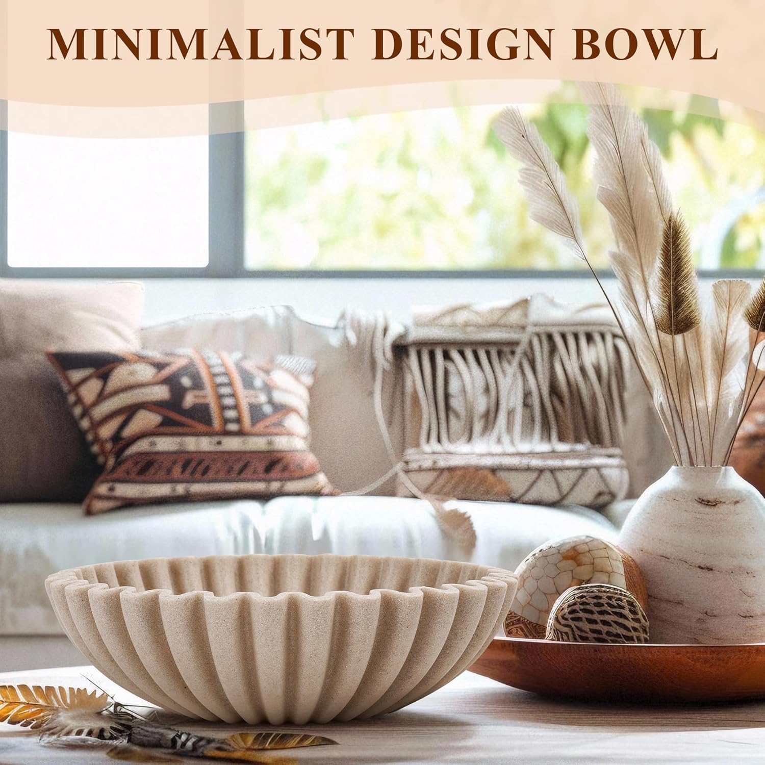 Modern Handicraft Bowls / Beige / 1 Piece