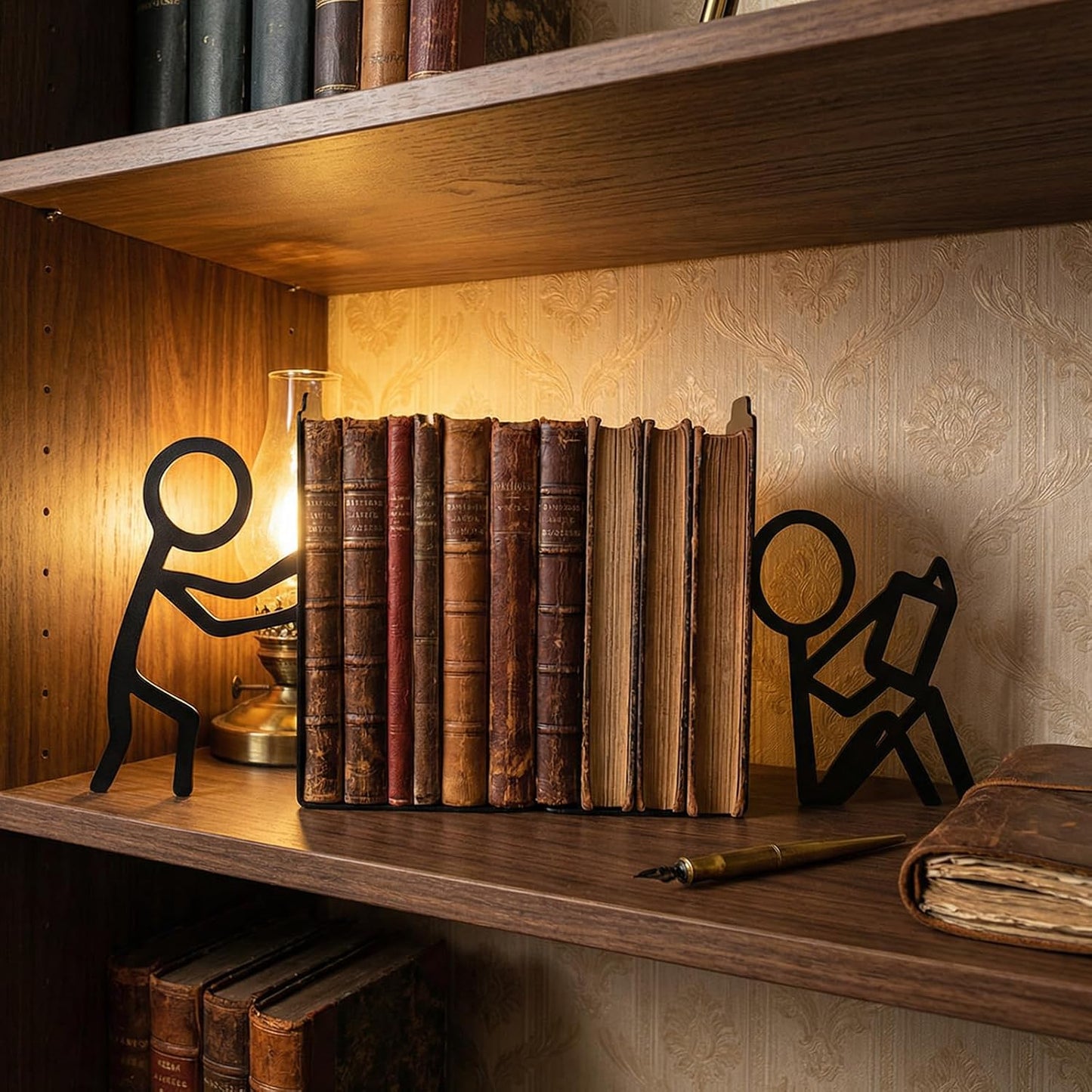Bookends Decorative Metal Unique Cool Home Desk Bookend Funny Books / Sitting Little Figure Design