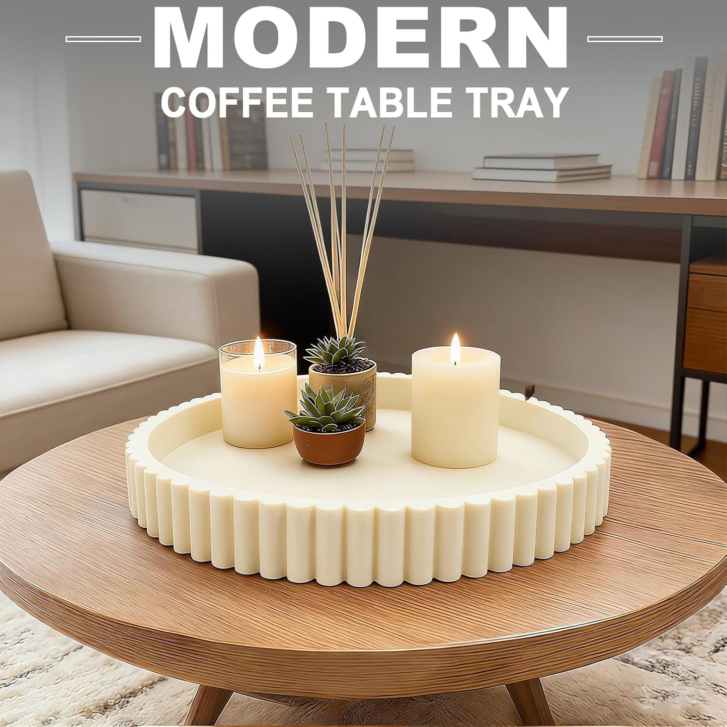 Resin Modern Table Centerpieces Decorative Trays / Gray