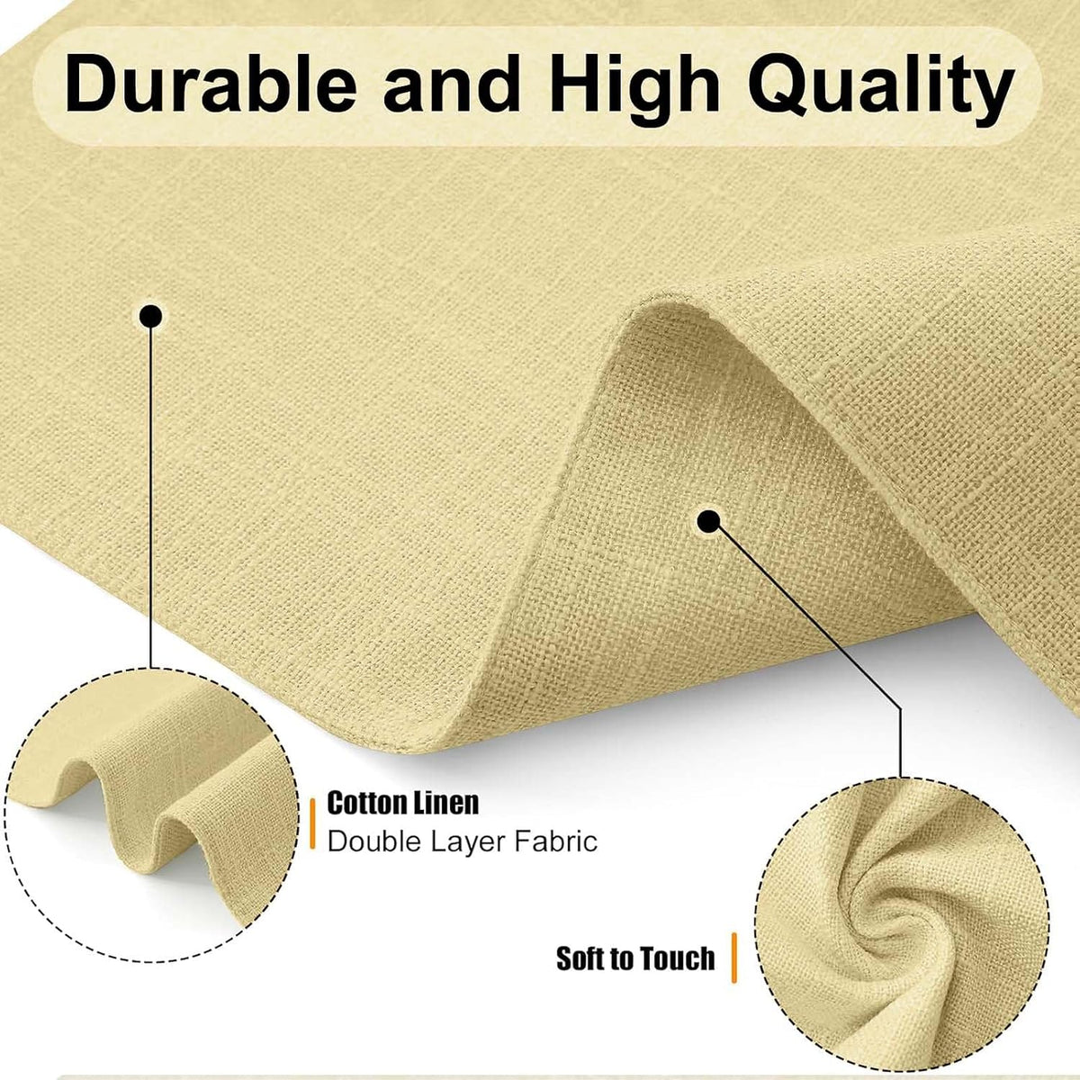 Homaxy Cloths Placemats for Dining Table Set of 6, 13" x 19", Lemon Yellow | Heat Resistant, Washable, Cotton Linen