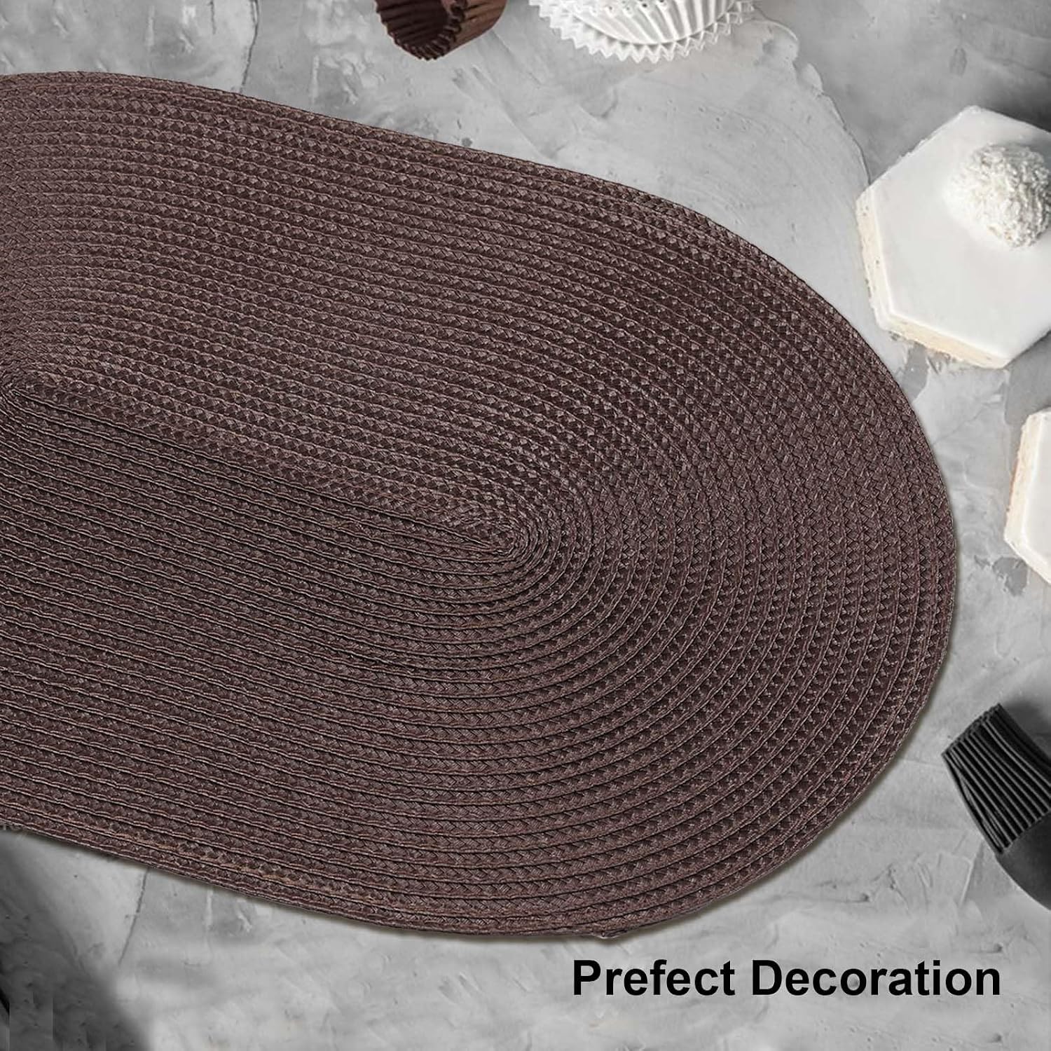 AHHFSMEI Placemats Set of 8 for Dining Table Washable Woven Non-Slip 18x12 inches Placemat Heat-Resistant Durable Table