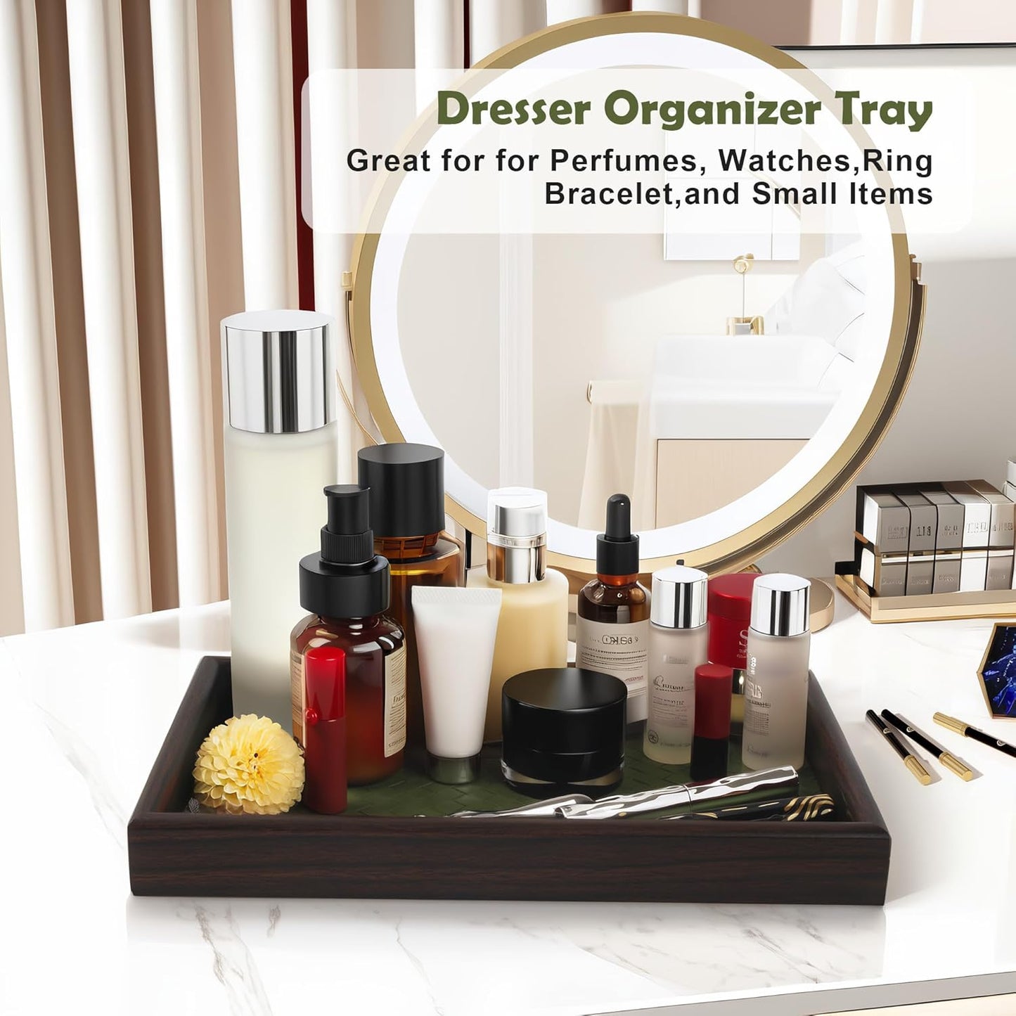 Wooden Valet Tray / Green